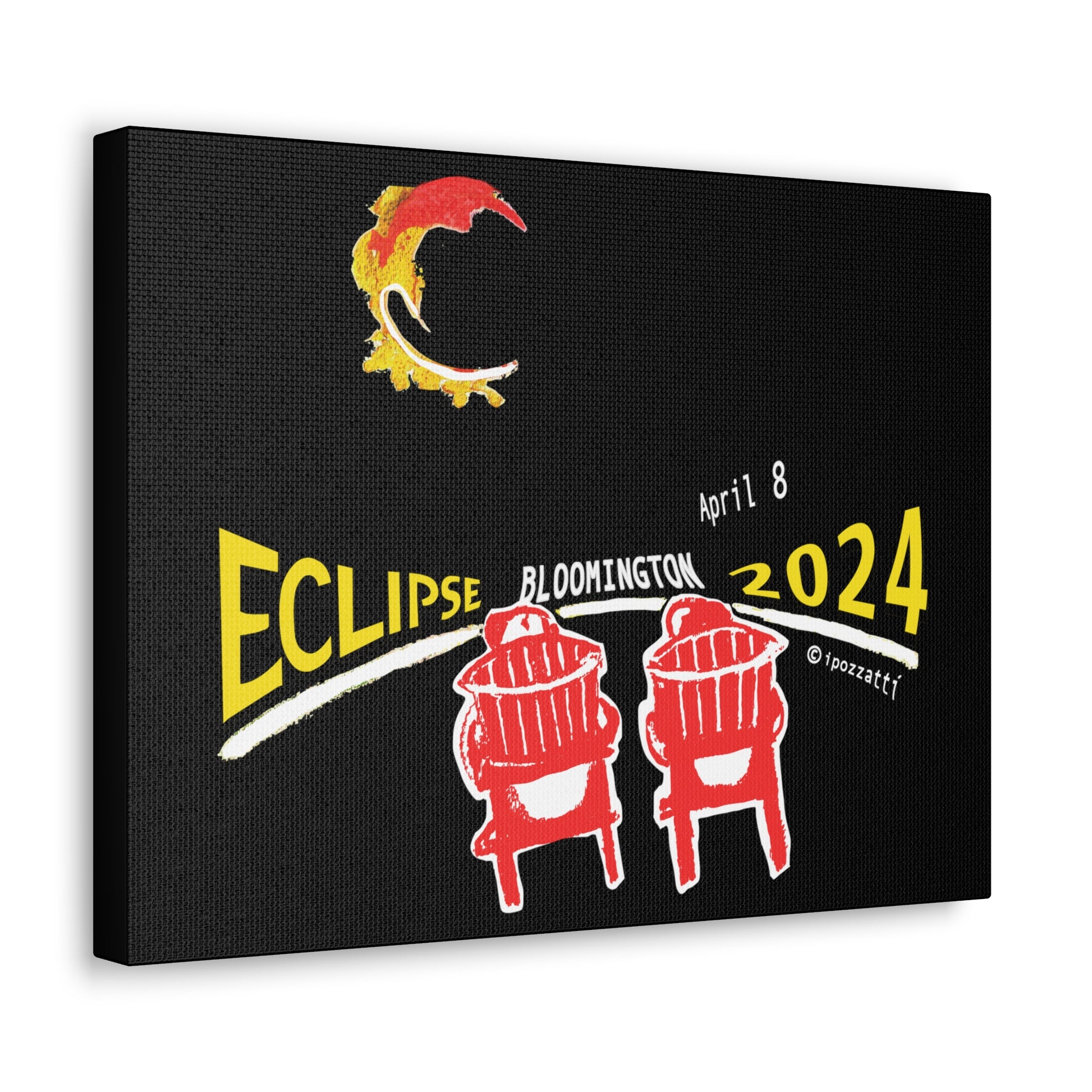 Watercolor Style Eclipse Canvas Art