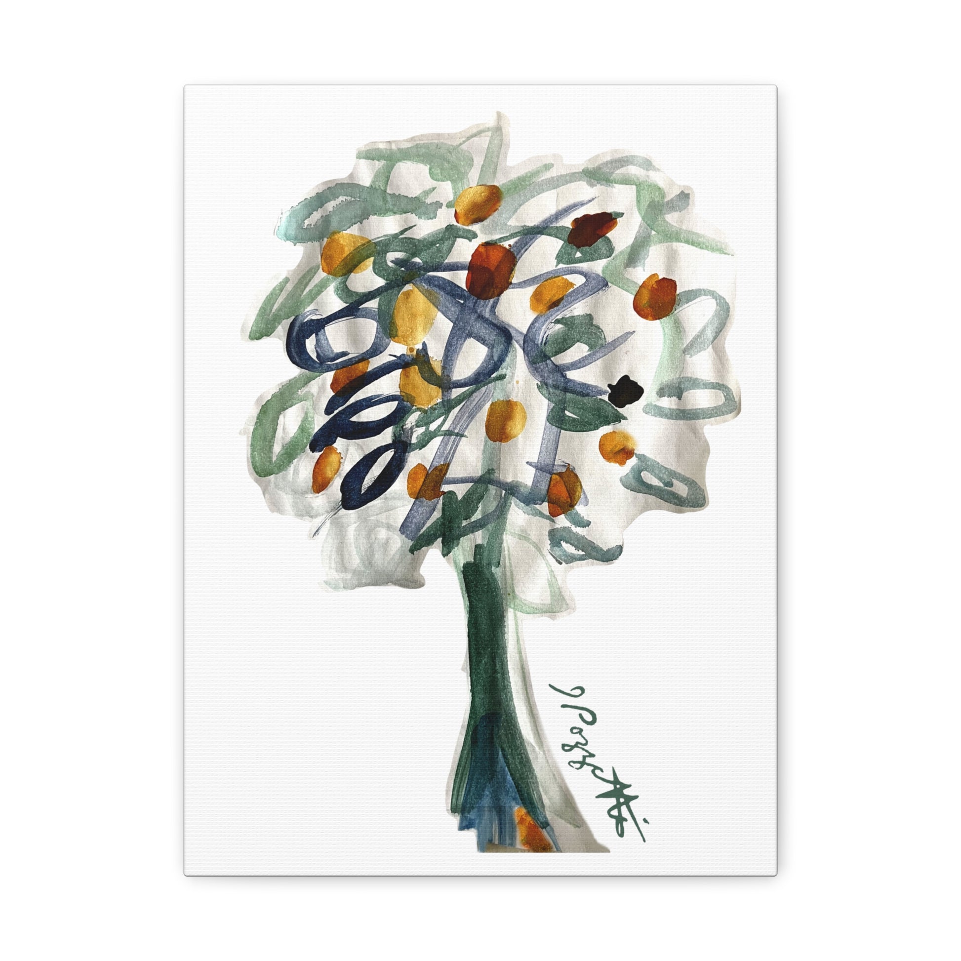 Watercolor Style Tree Canvas Art