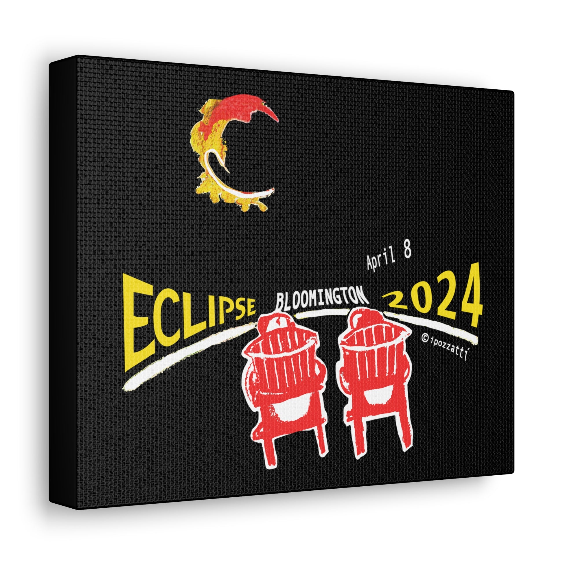 Watercolor Style Eclipse Canvas Art