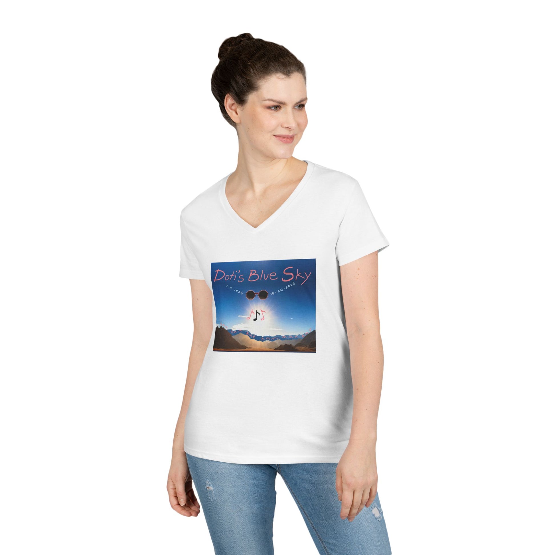 Doti's Blue Sky Commemorative V-Neck T-Shirt