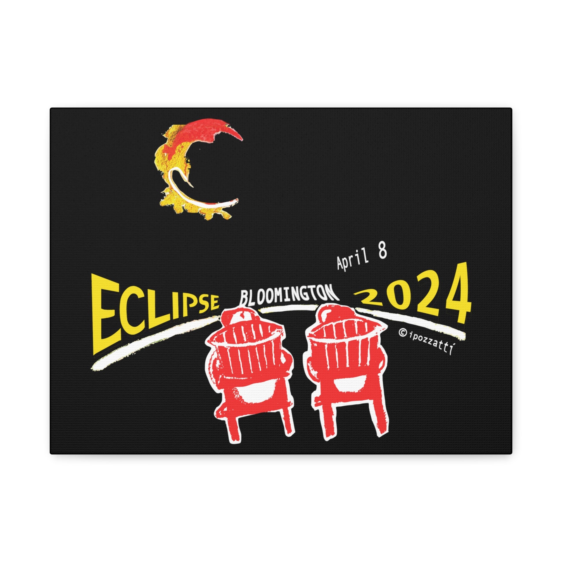 Watercolor Style Eclipse Canvas Art