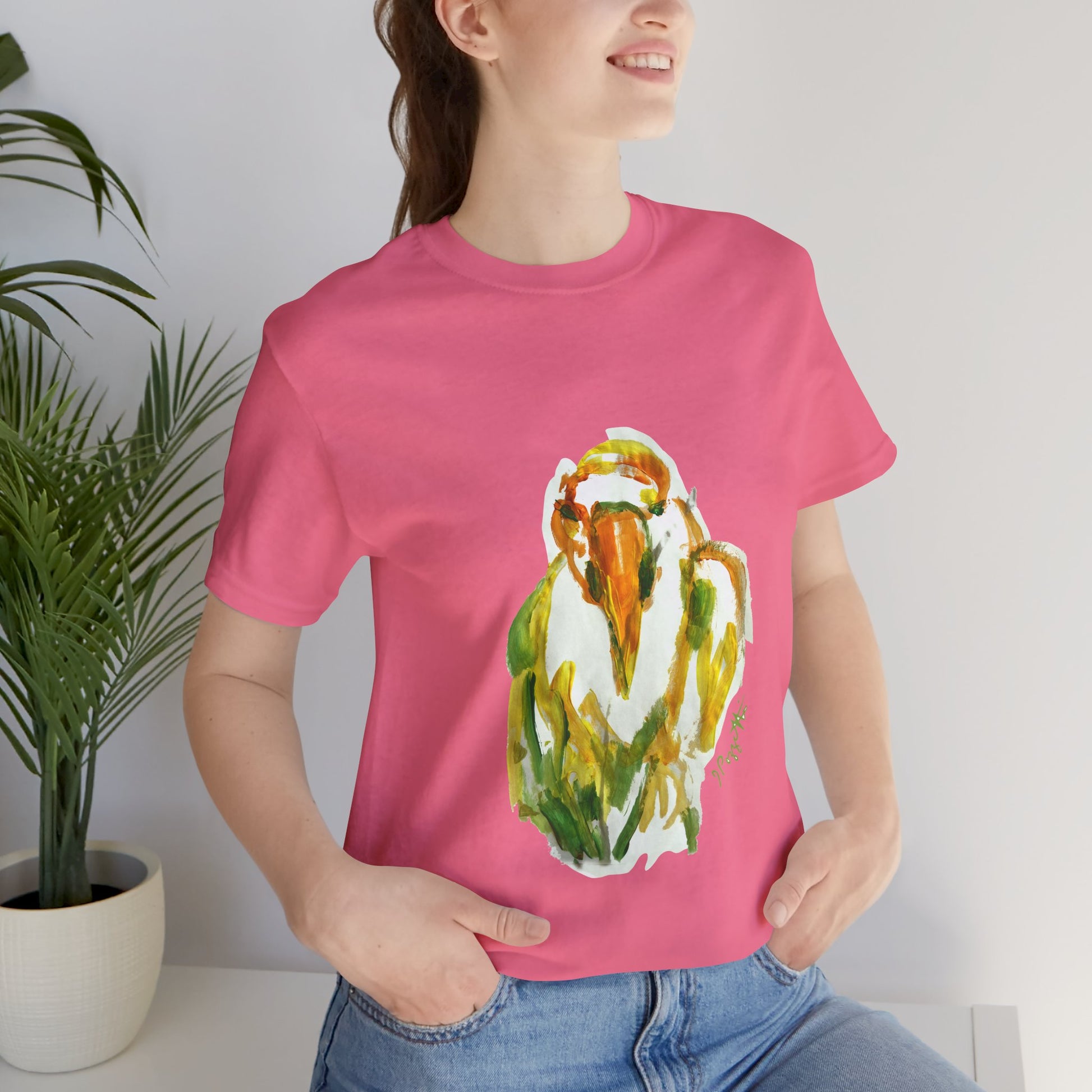 BIRD Watercolor Painting on T Shirt