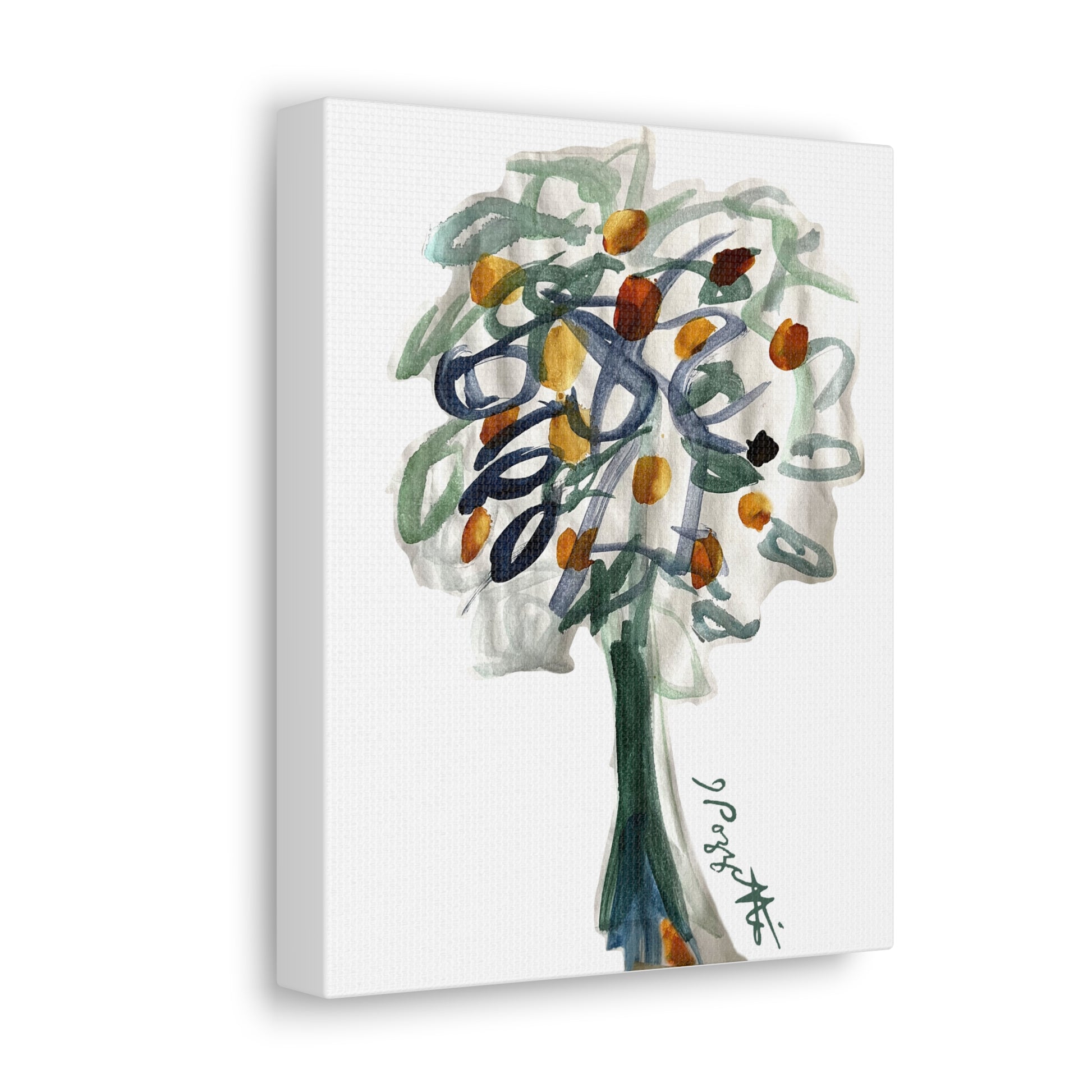 Watercolor Style Tree Canvas Art