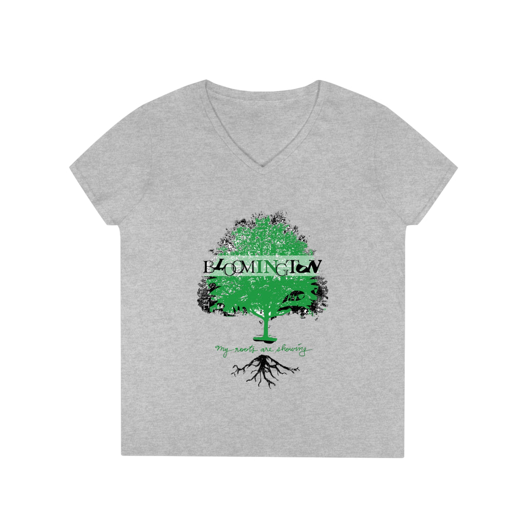 "My Roots" Design on Ladies' V-Neck T-Shirt