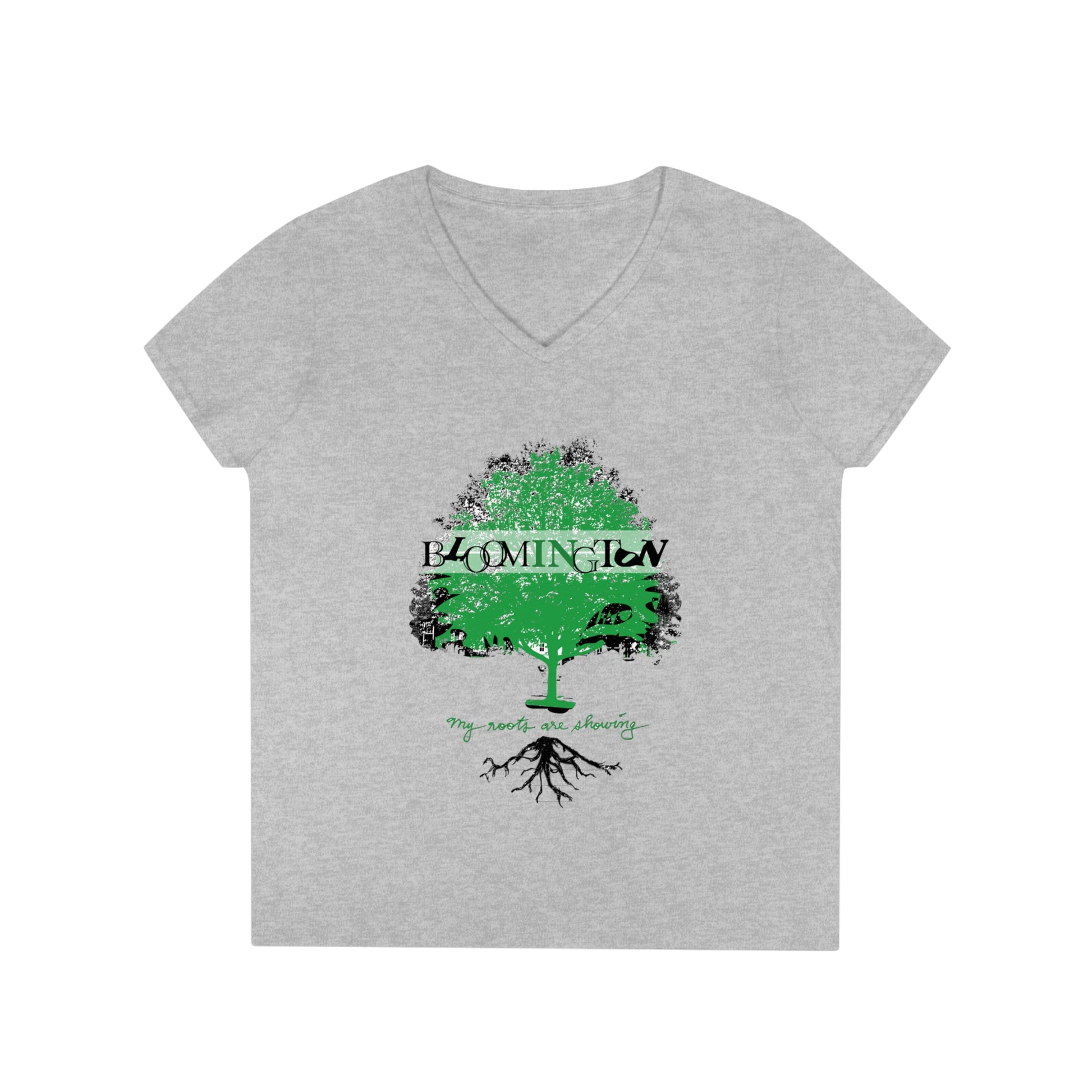 "My Roots" Design on Ladies' V-Neck T-Shirt