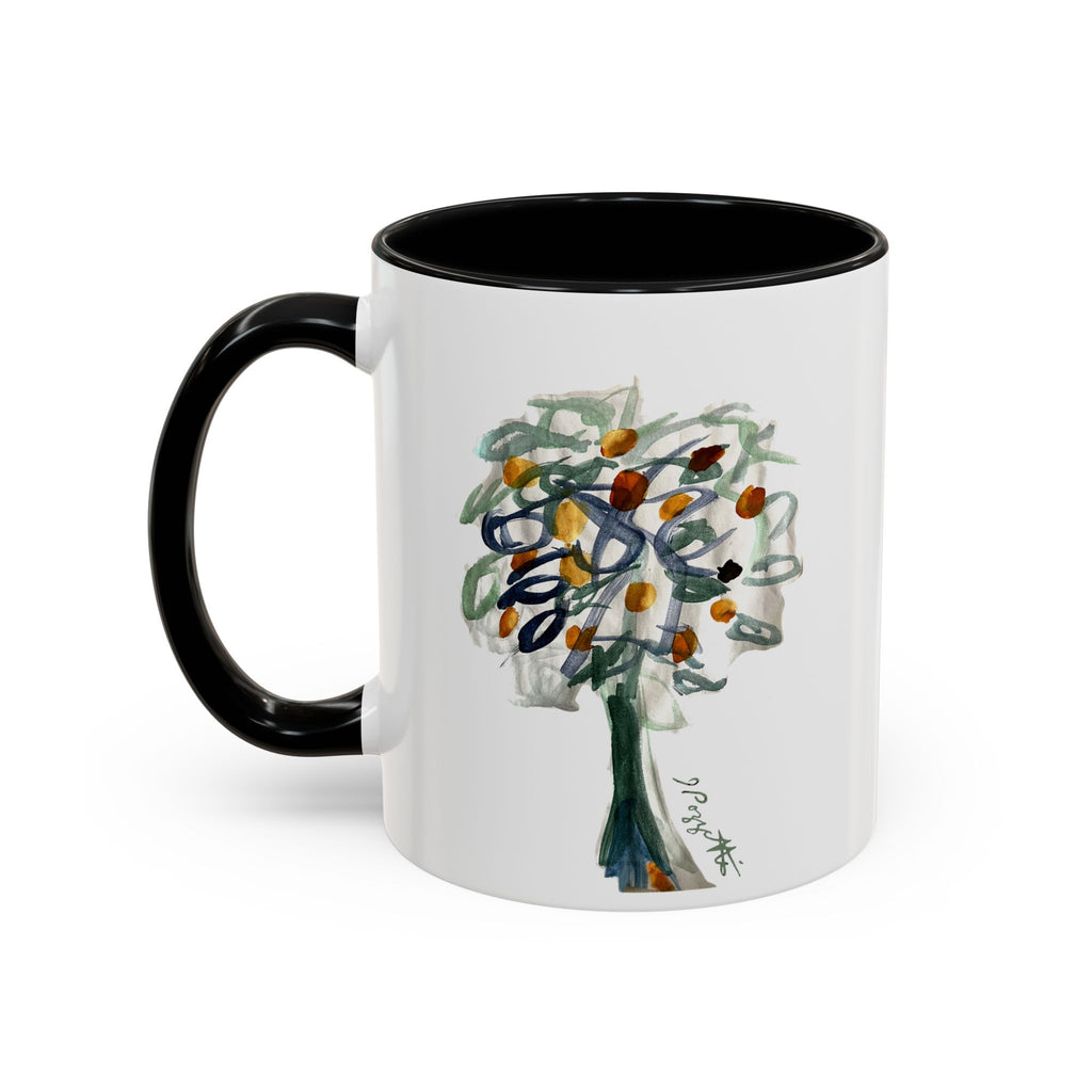 Accent Coffee Mug (11, 15oz) with Watercolor TREE Design