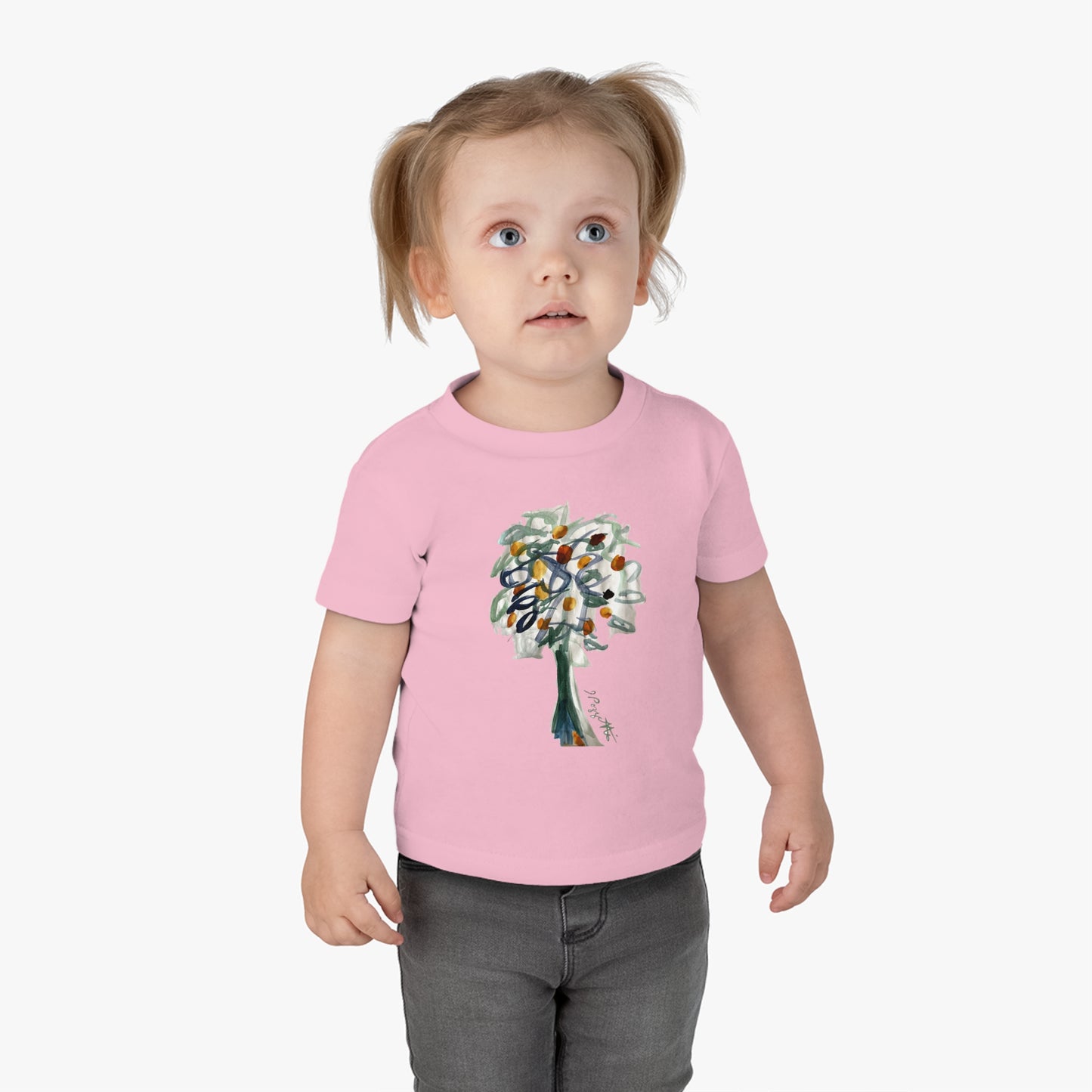 Infant Cotton Jersey Tee with Watercolor TREE