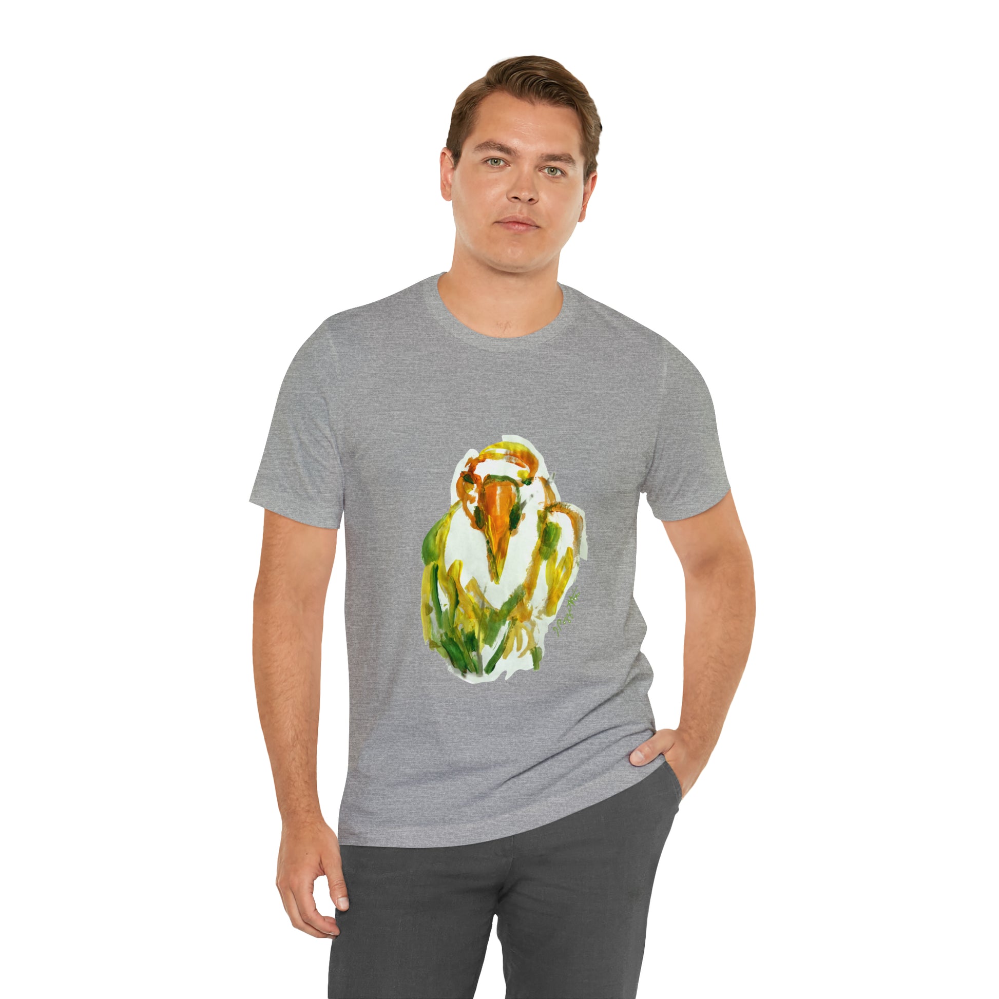 BIRD Watercolor Painting T Shirt with H&B Logo on Back