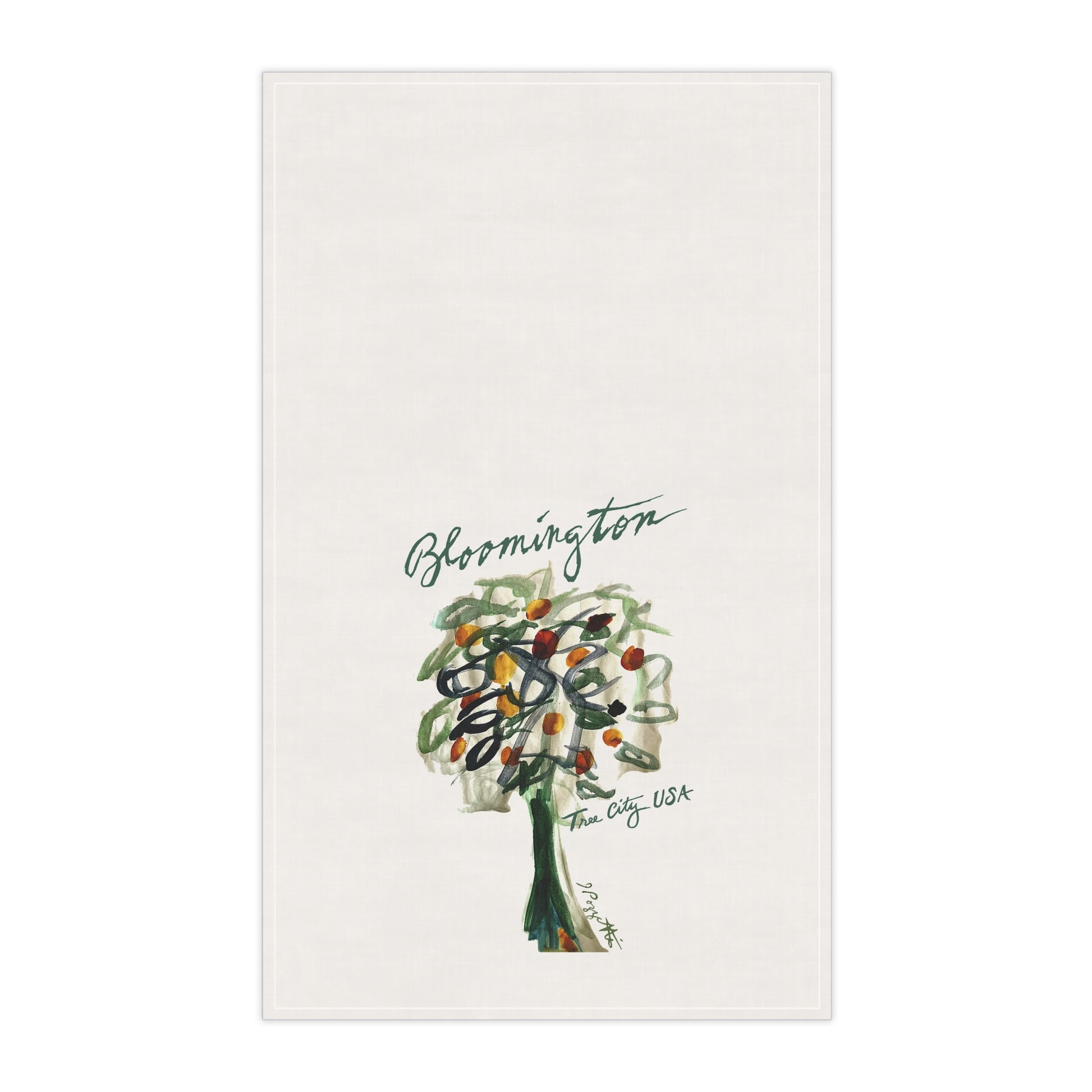 Bloomington Tree Design Cotton Tea Towels -  18 x 30"
