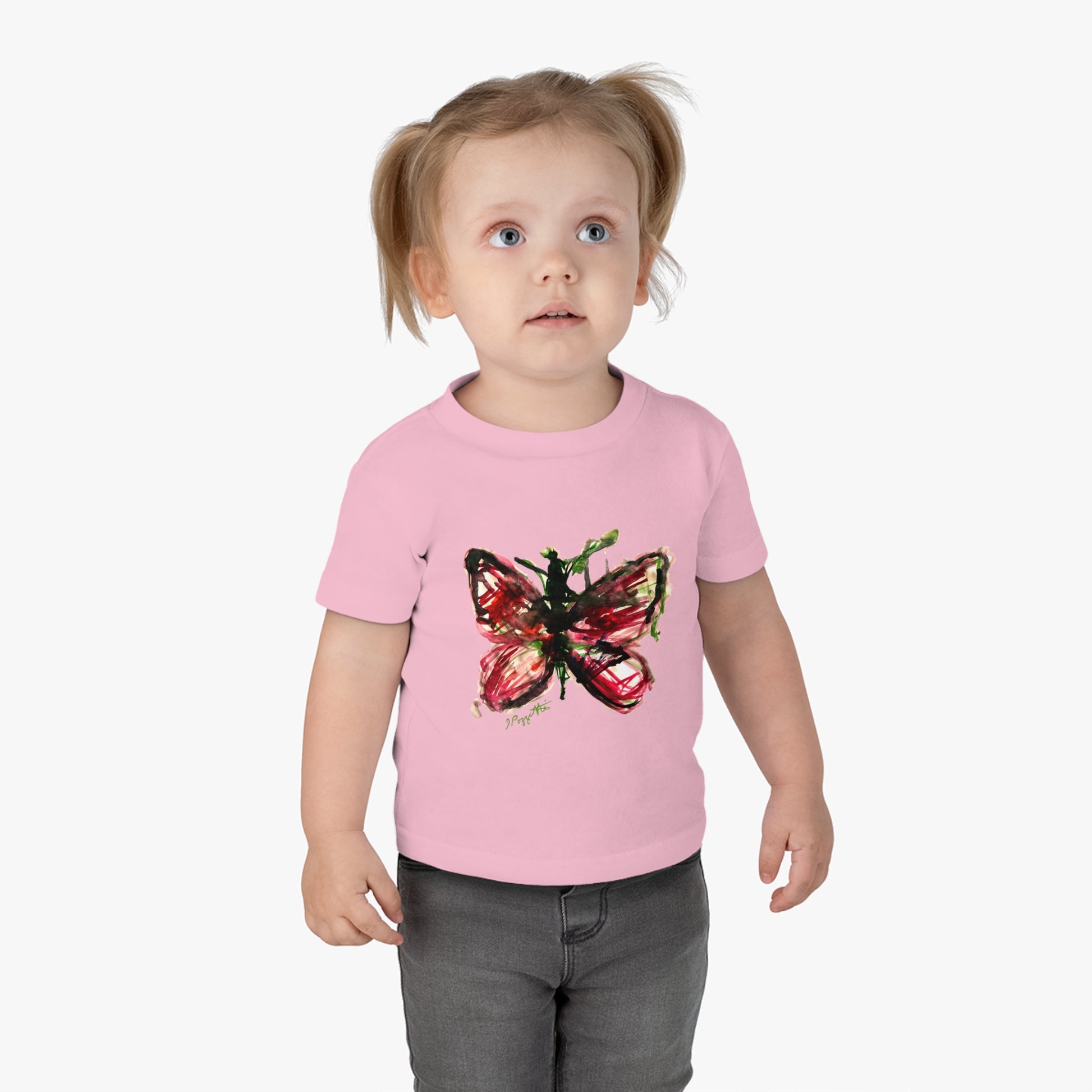 Infant Cotton Jersey Tee with Watercolor BUTTERFLY