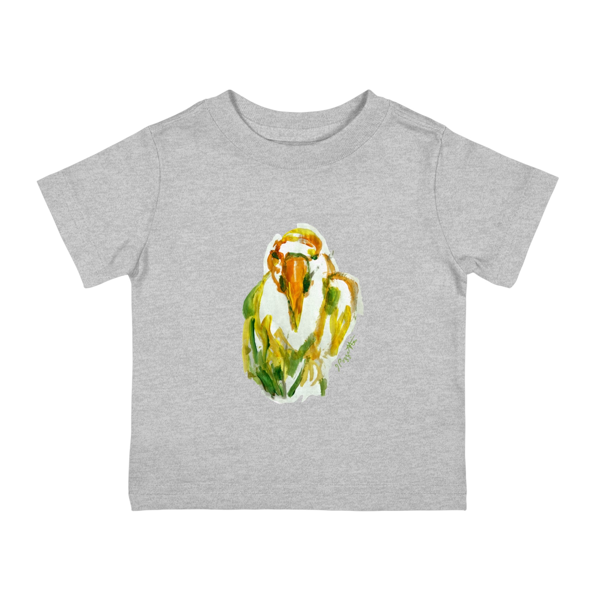 Infant Cotton Jersey Tee with Bird Watercolor