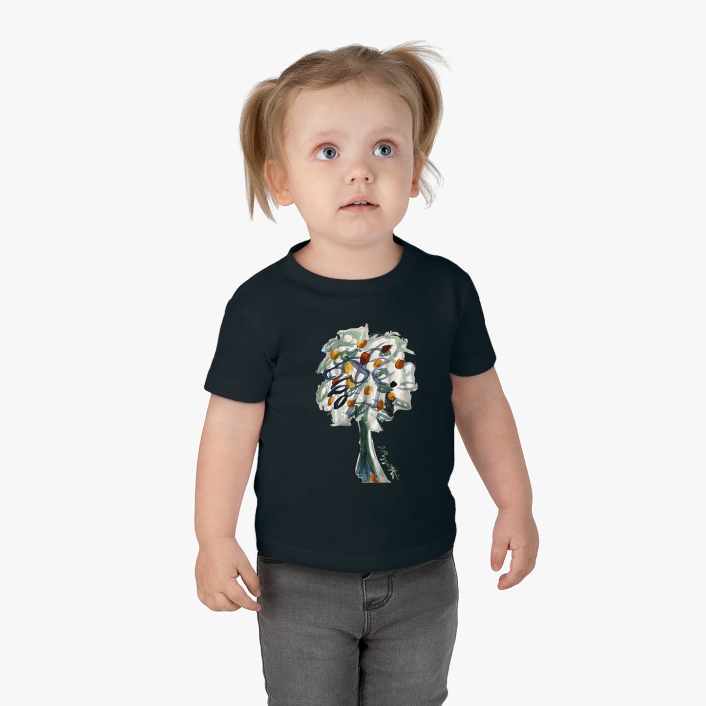 Infant Cotton Jersey Tee with Watercolor TREE