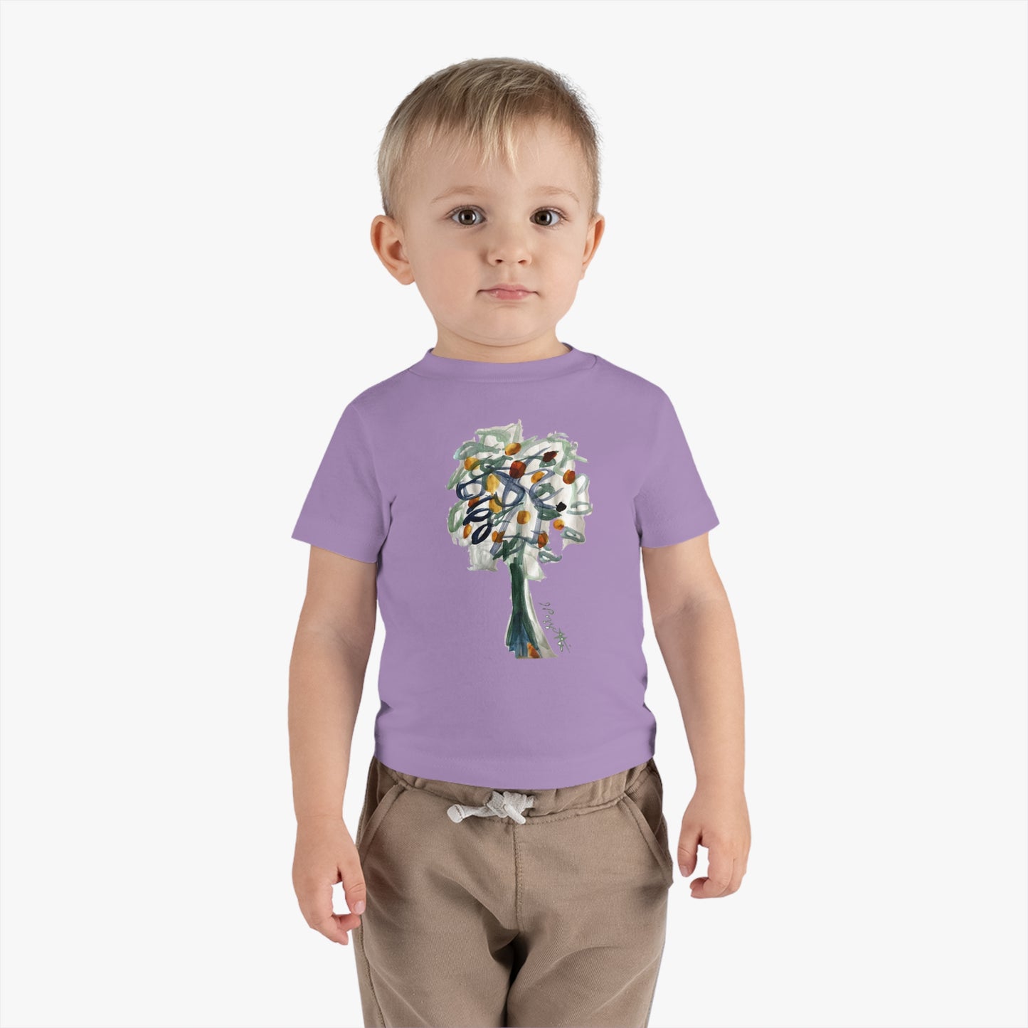 Infant Cotton Jersey Tee with Watercolor TREE