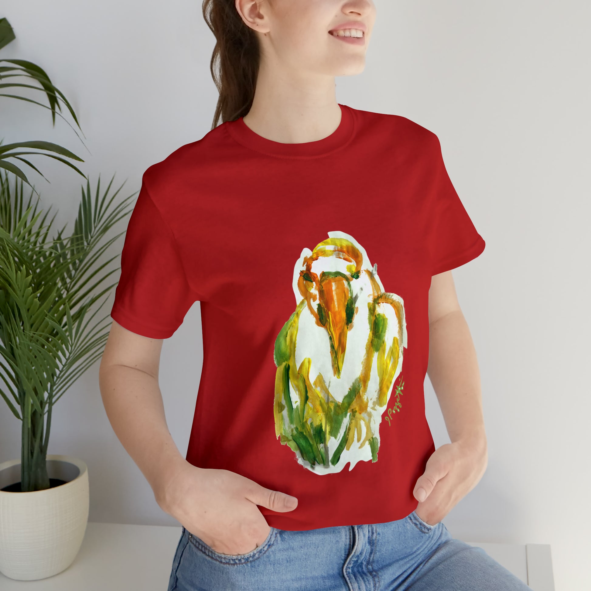 BIRD Watercolor Painting T Shirt with H&B Logo on Back