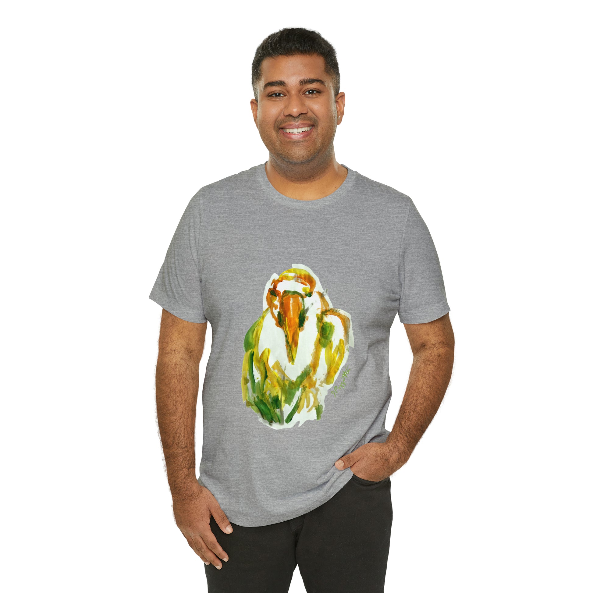 BIRD Watercolor Painting T Shirt with H&B Logo on Back