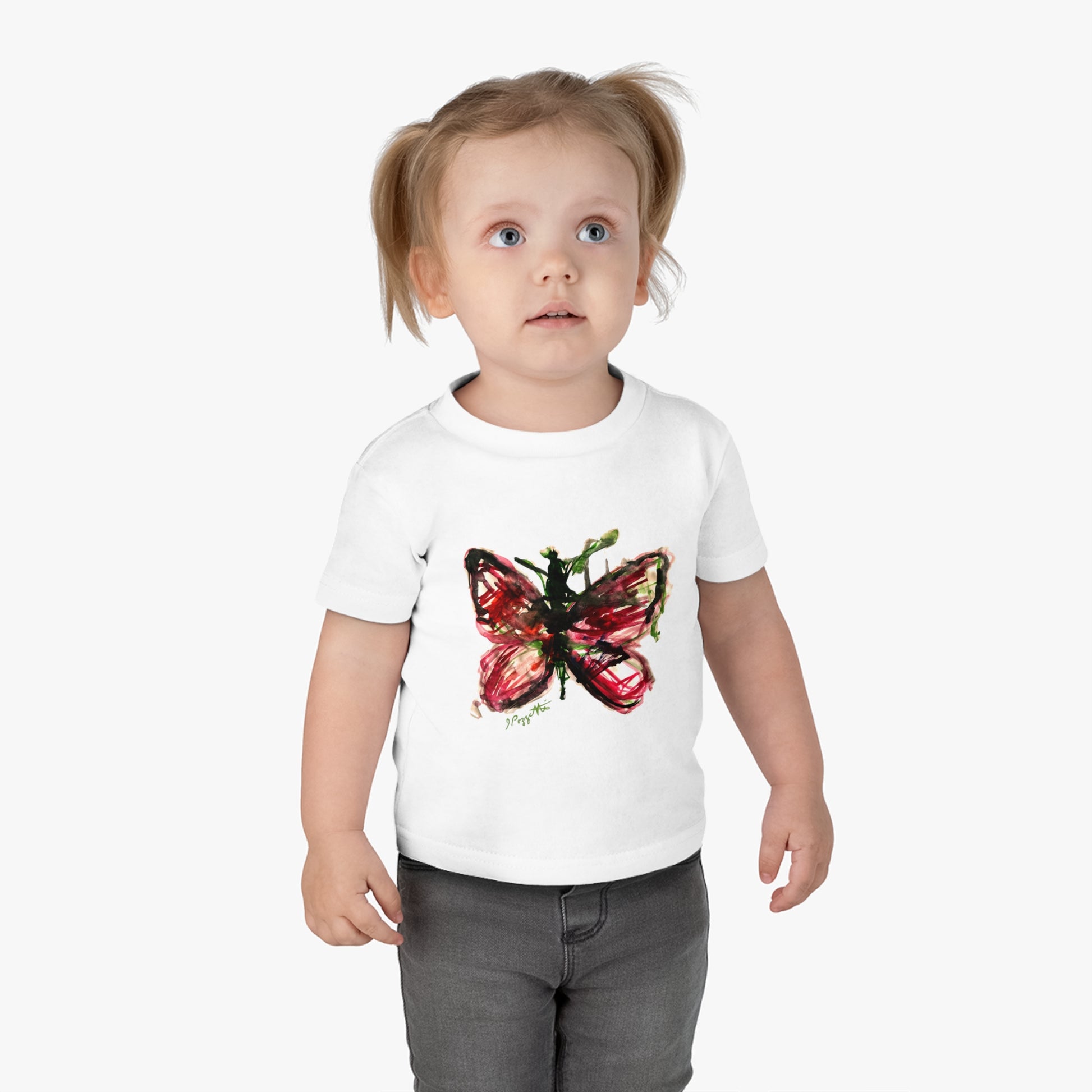 Infant Cotton Jersey Tee with Watercolor BUTTERFLY