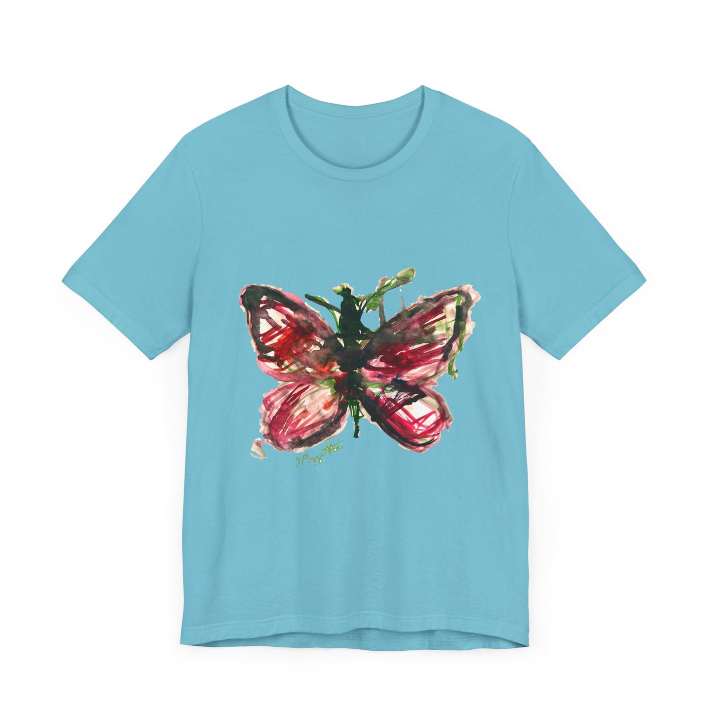 BUTTERFLY Watercolor Painting on T Shirt