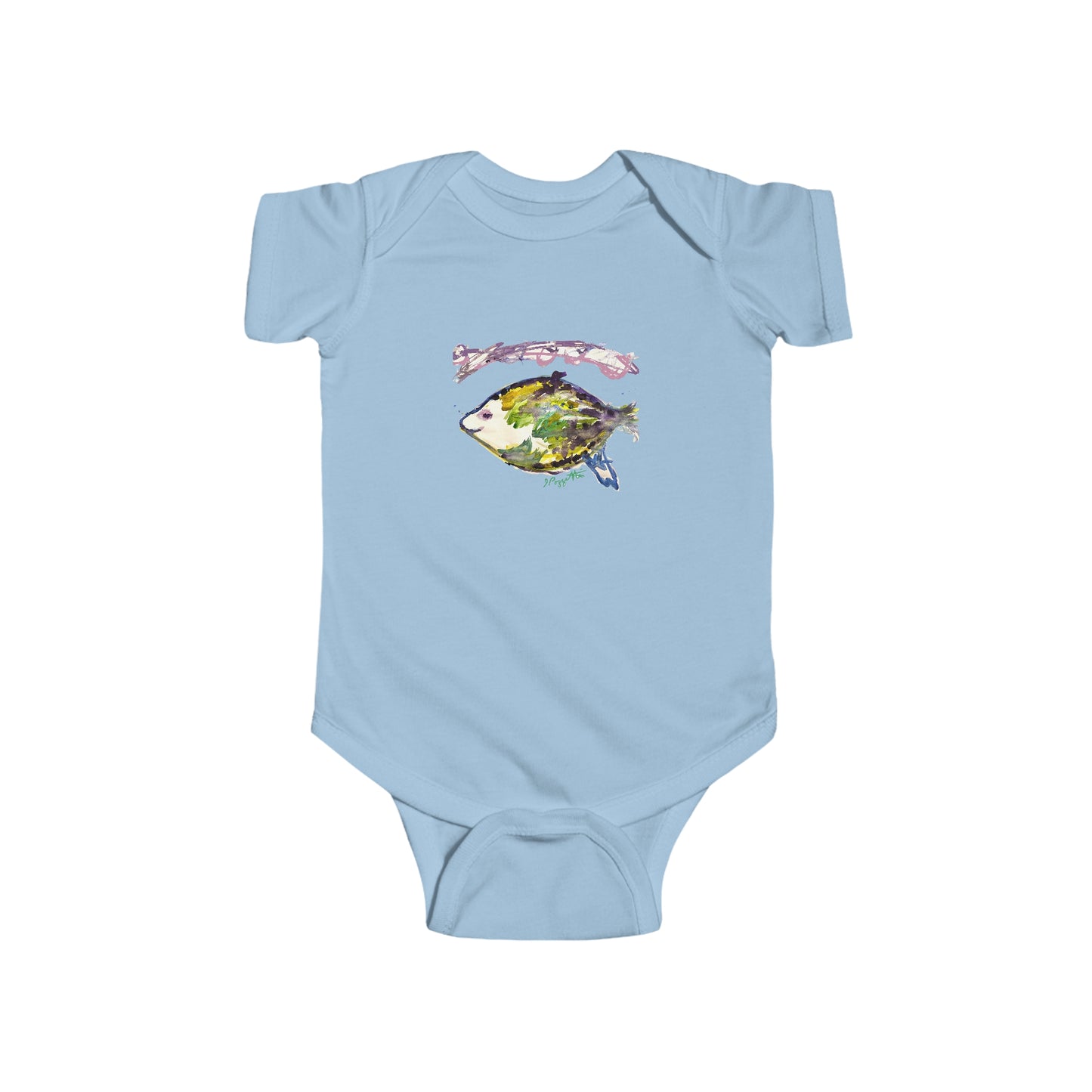 Baby Onesie with Fish Design