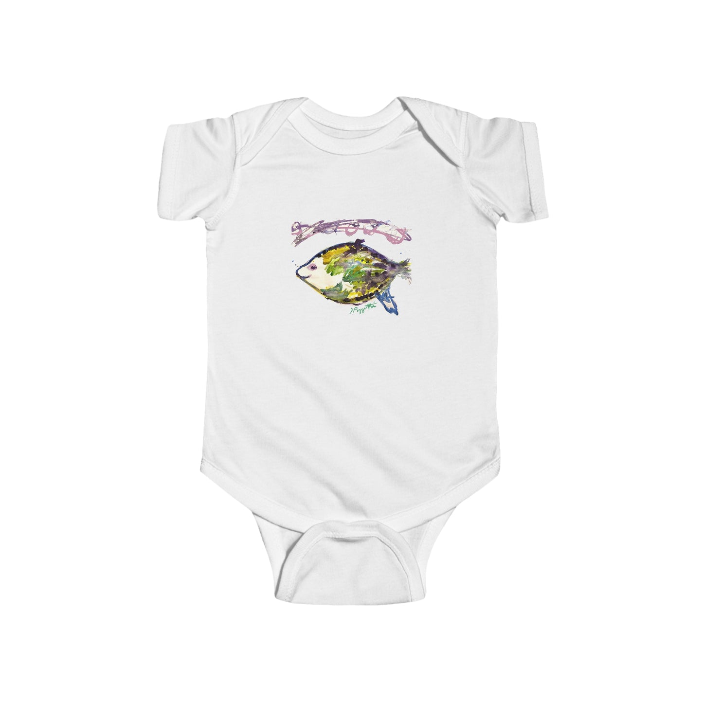 Baby Onesie with Fish Design