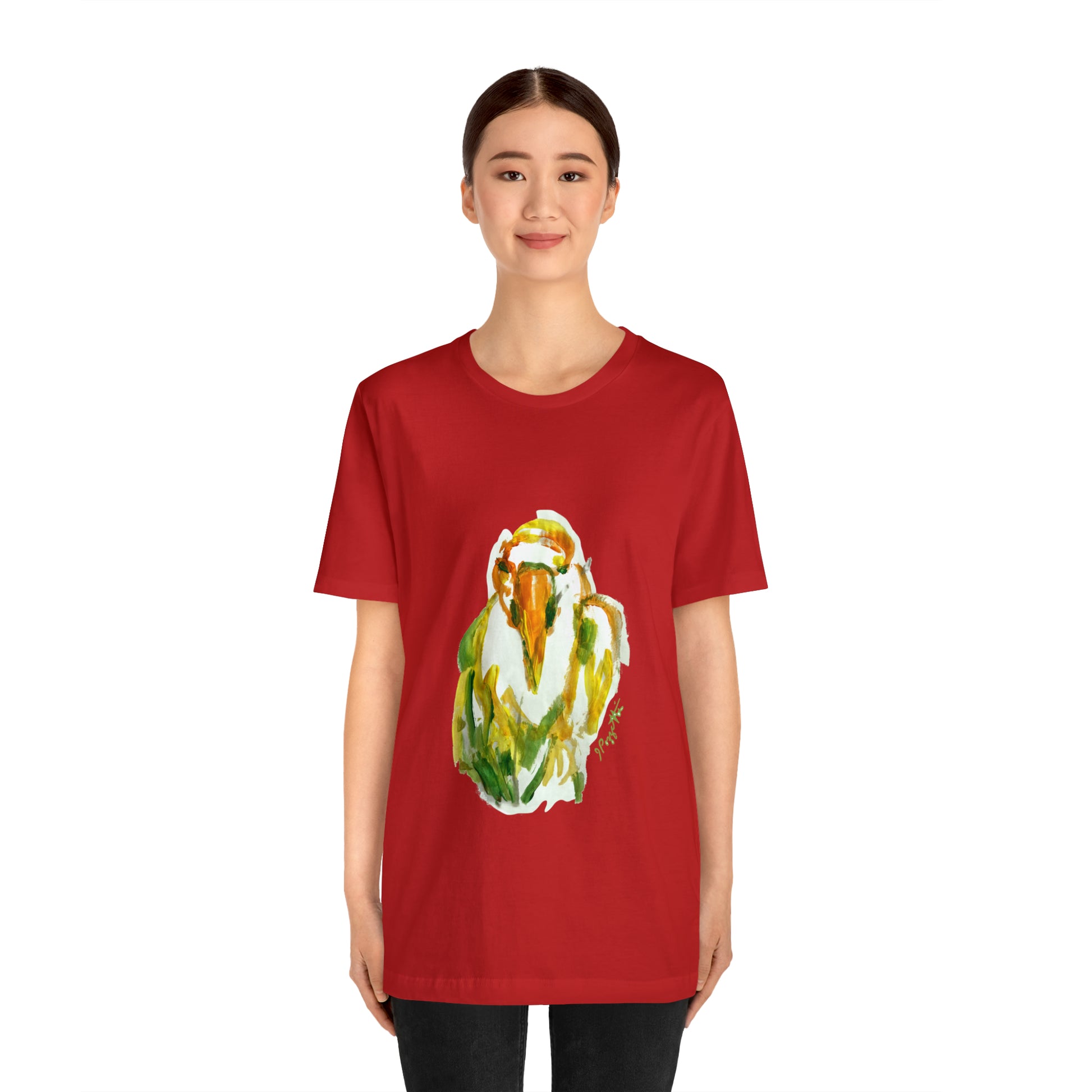 BIRD Watercolor Painting T Shirt with H&B Logo on Back