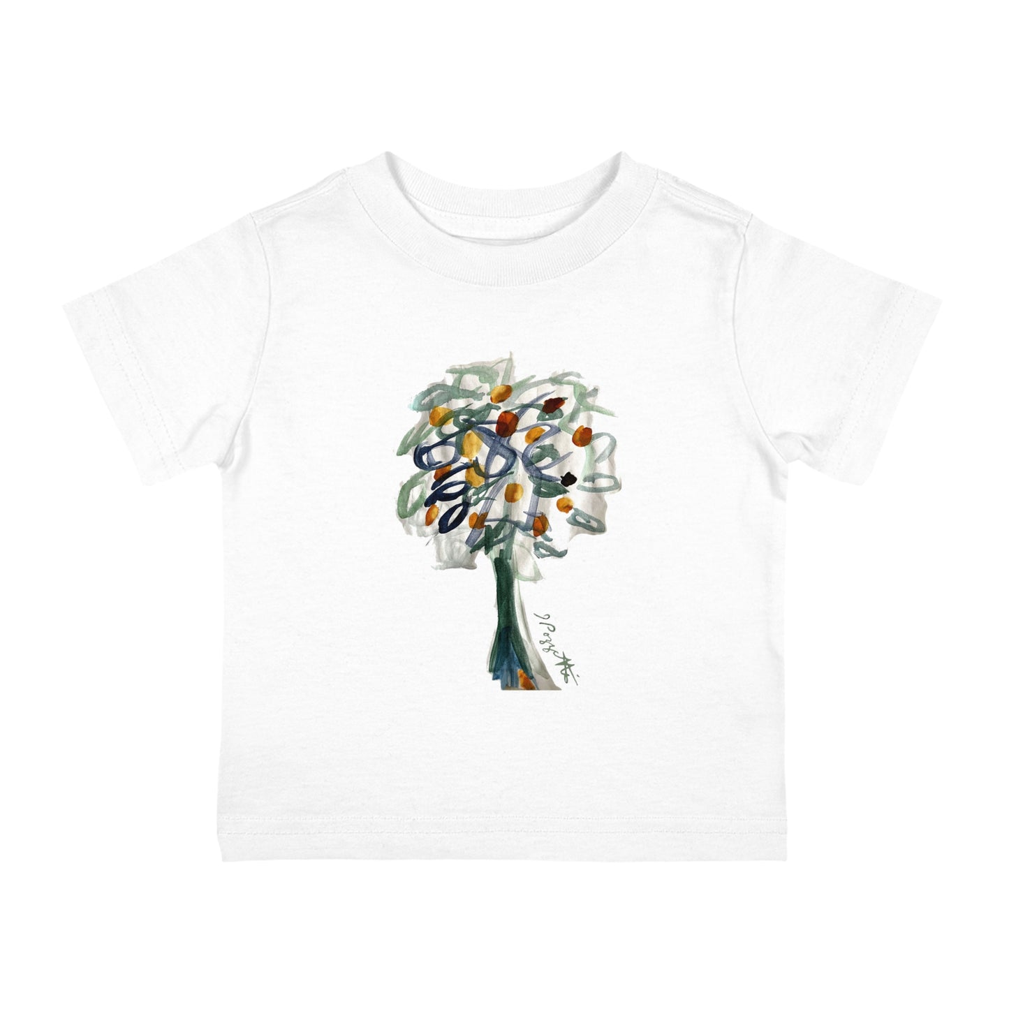 Infant Cotton Jersey Tee with Watercolor TREE