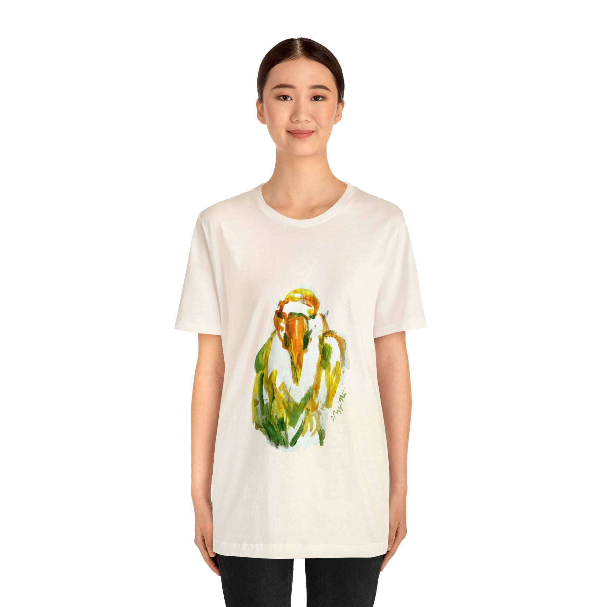 BIRD Watercolor Painting T Shirt with H&B Logo on Back
