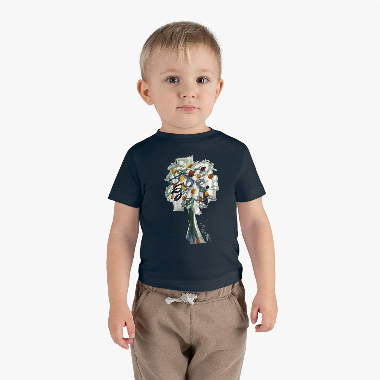 Infant Cotton Jersey Tee with Watercolor TREE