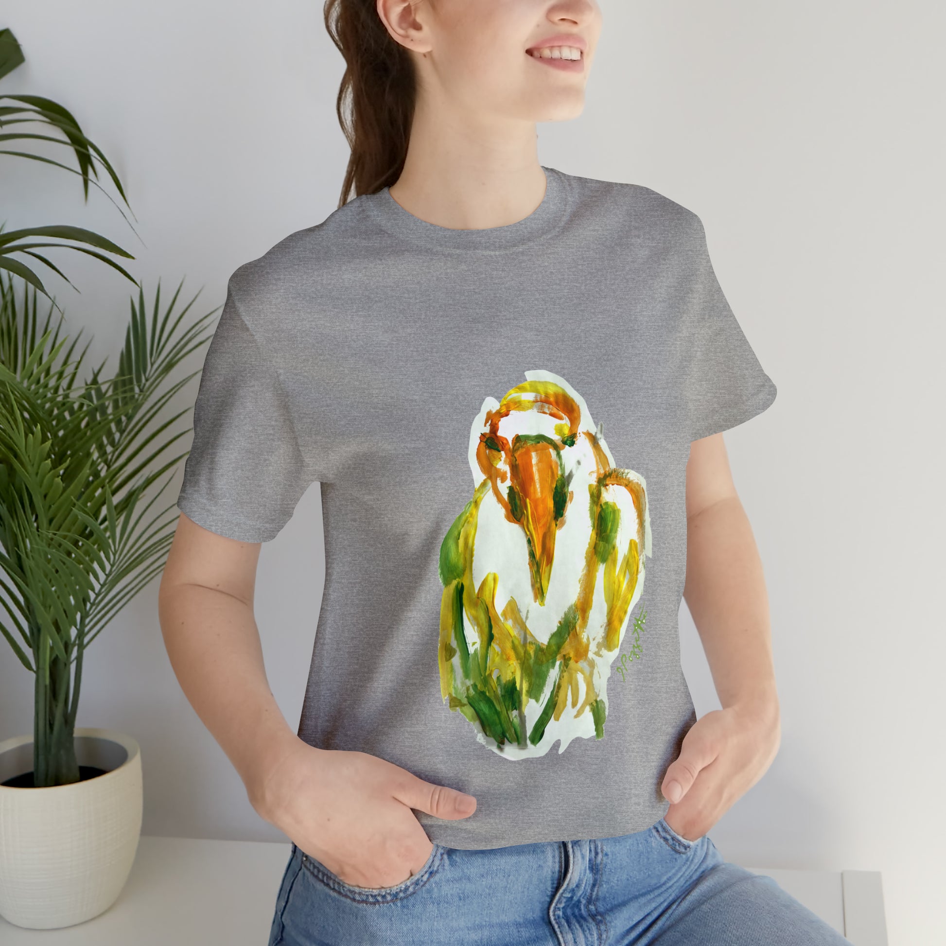 BIRD Watercolor Painting T Shirt with H&B Logo on Back