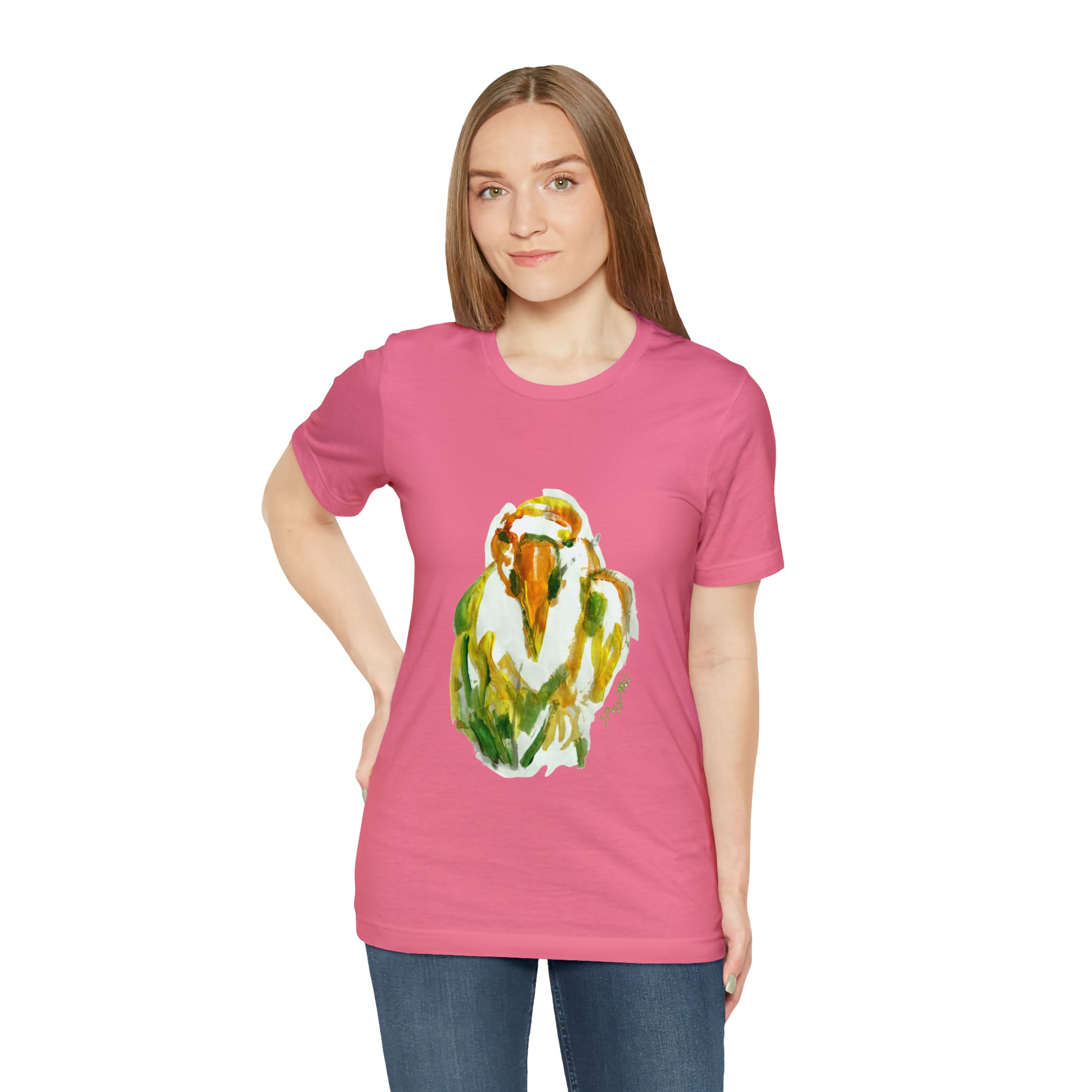 BIRD Watercolor Painting T Shirt with H&B Logo on Back