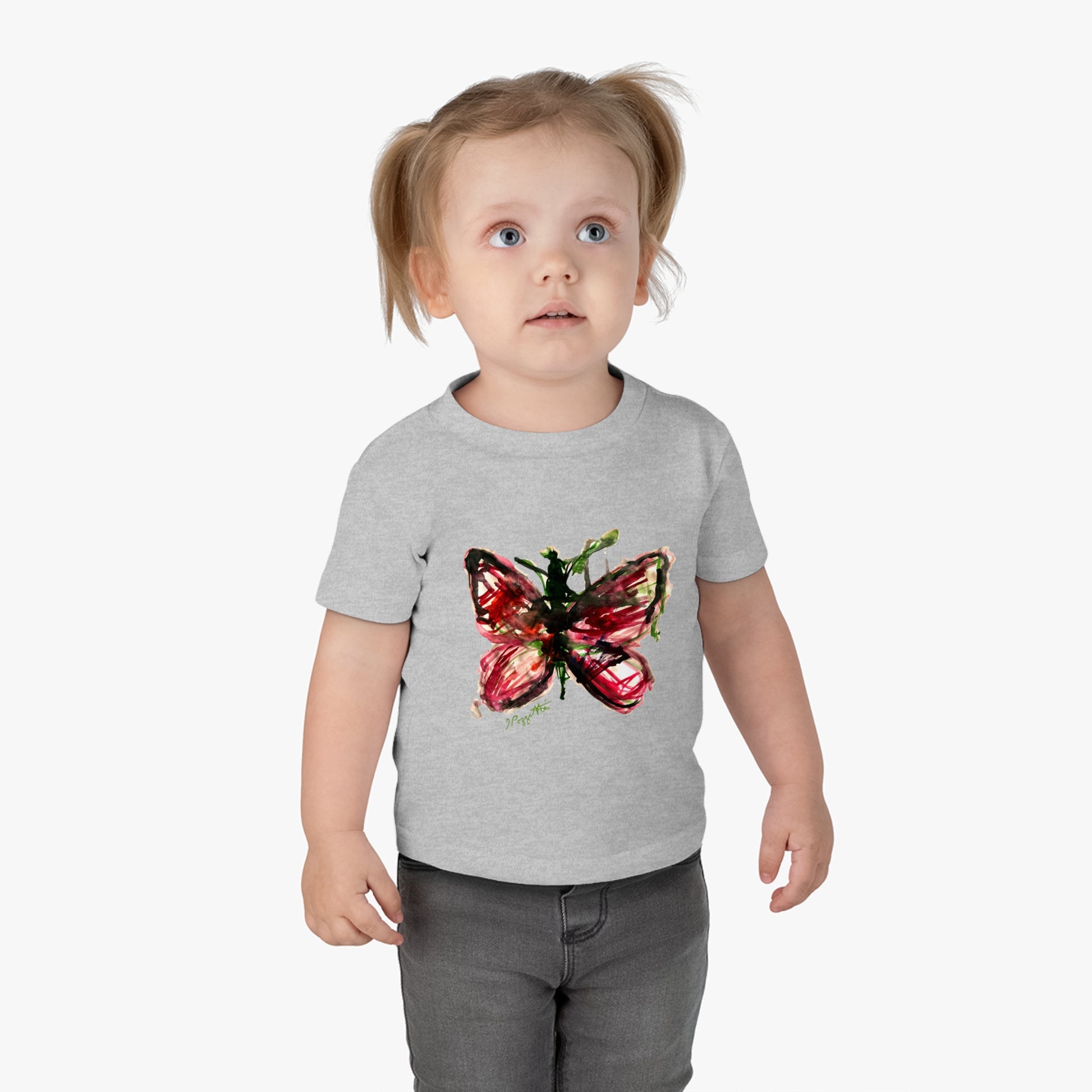 Infant Cotton Jersey Tee with Watercolor BUTTERFLY