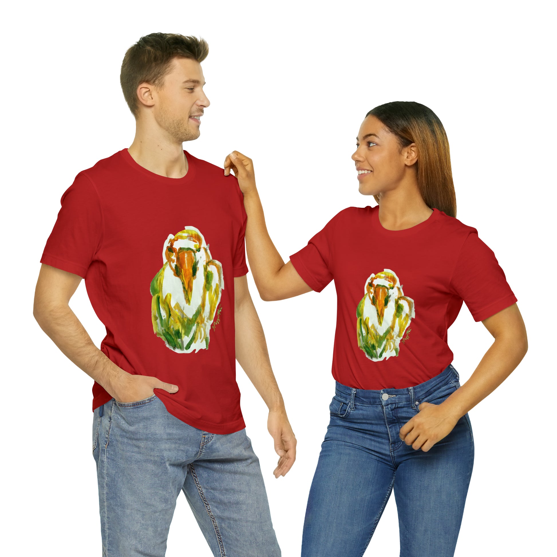 BIRD Watercolor Painting T Shirt with H&B Logo on Back