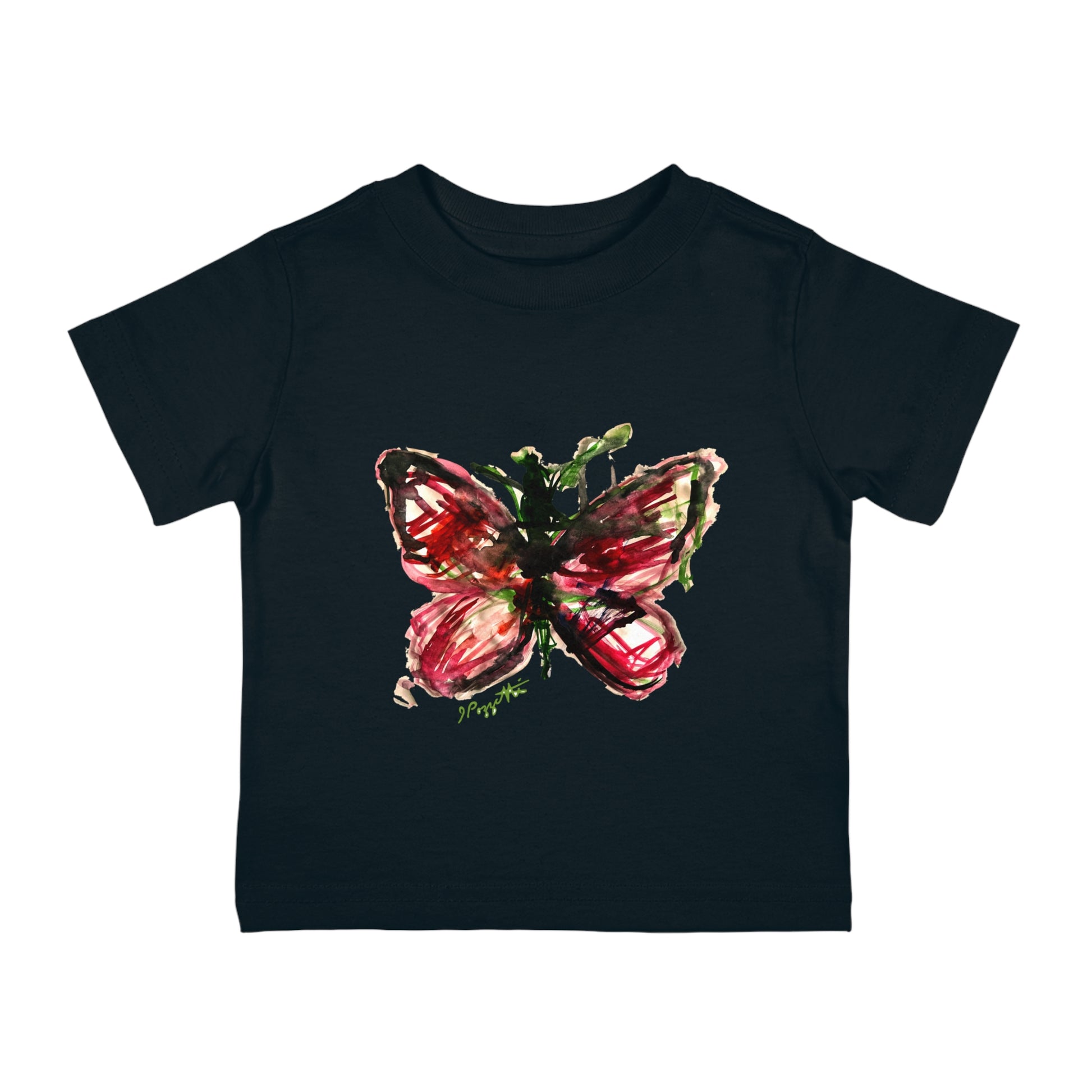 Infant Cotton Jersey Tee with Watercolor BUTTERFLY