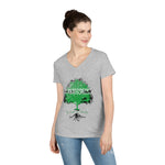 "My Roots" Design on Ladies' V-Neck T-Shirt