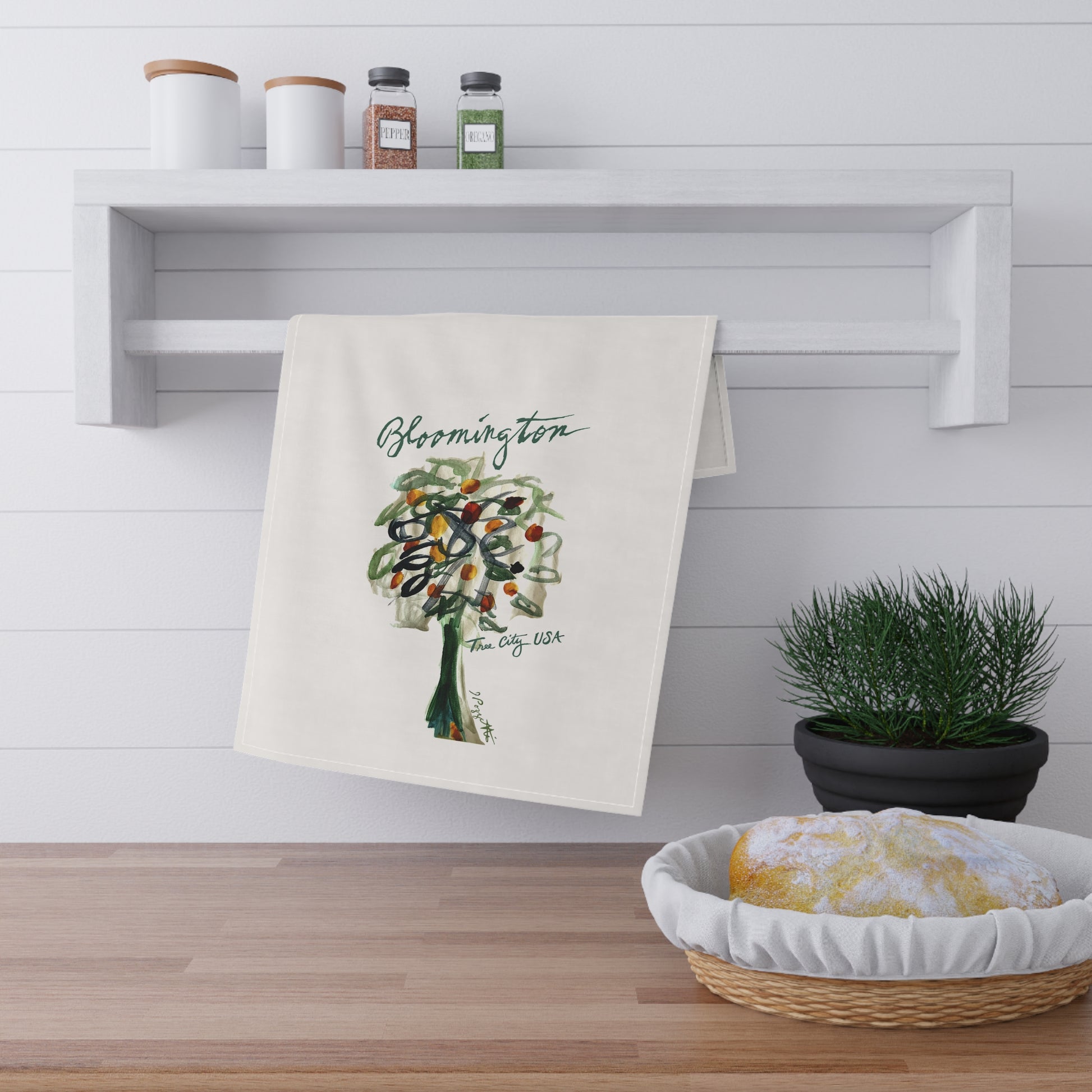 Bloomington Tree Design Cotton Tea Towels -  18 x 30"