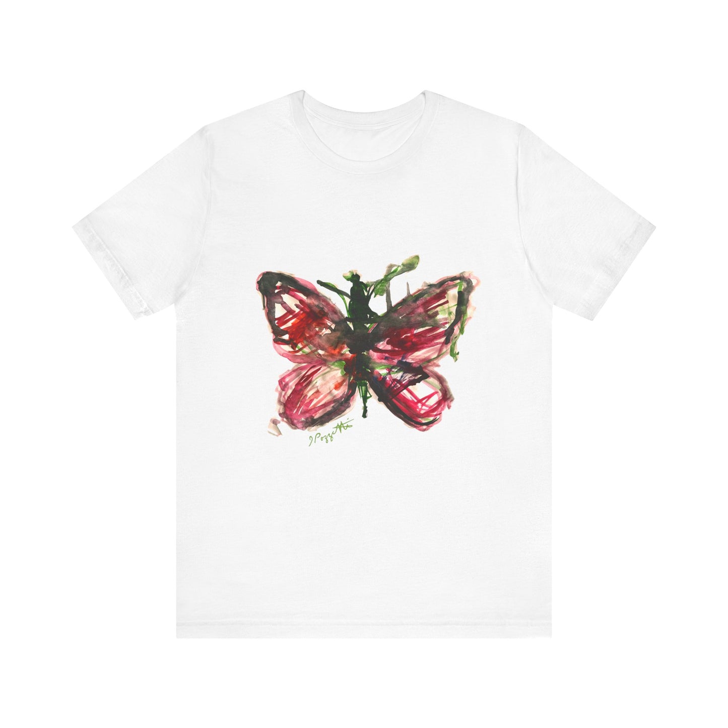 BUTTERFLY Watercolor Painting on T Shirt