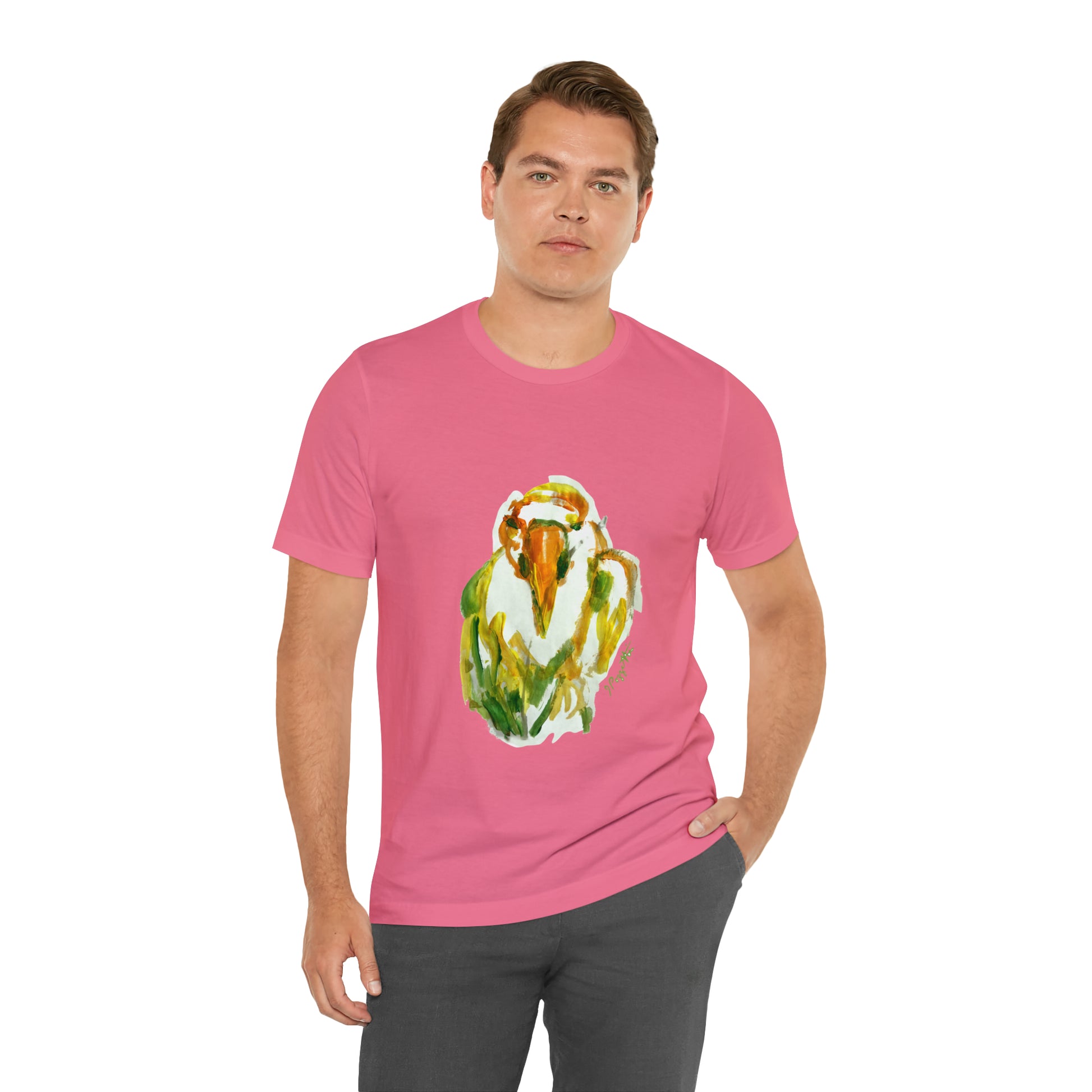 BIRD Watercolor Painting T Shirt with H&B Logo on Back