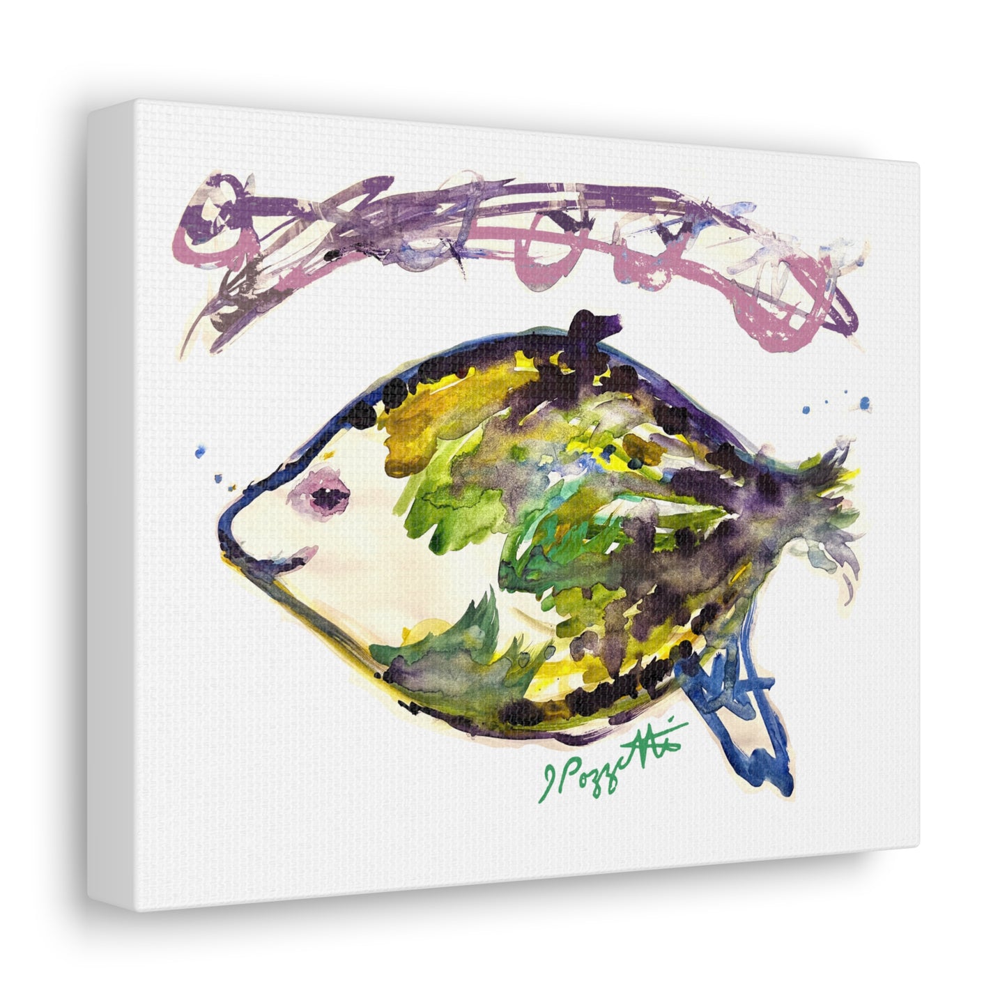 Watercolor Style Fish Canvas Art