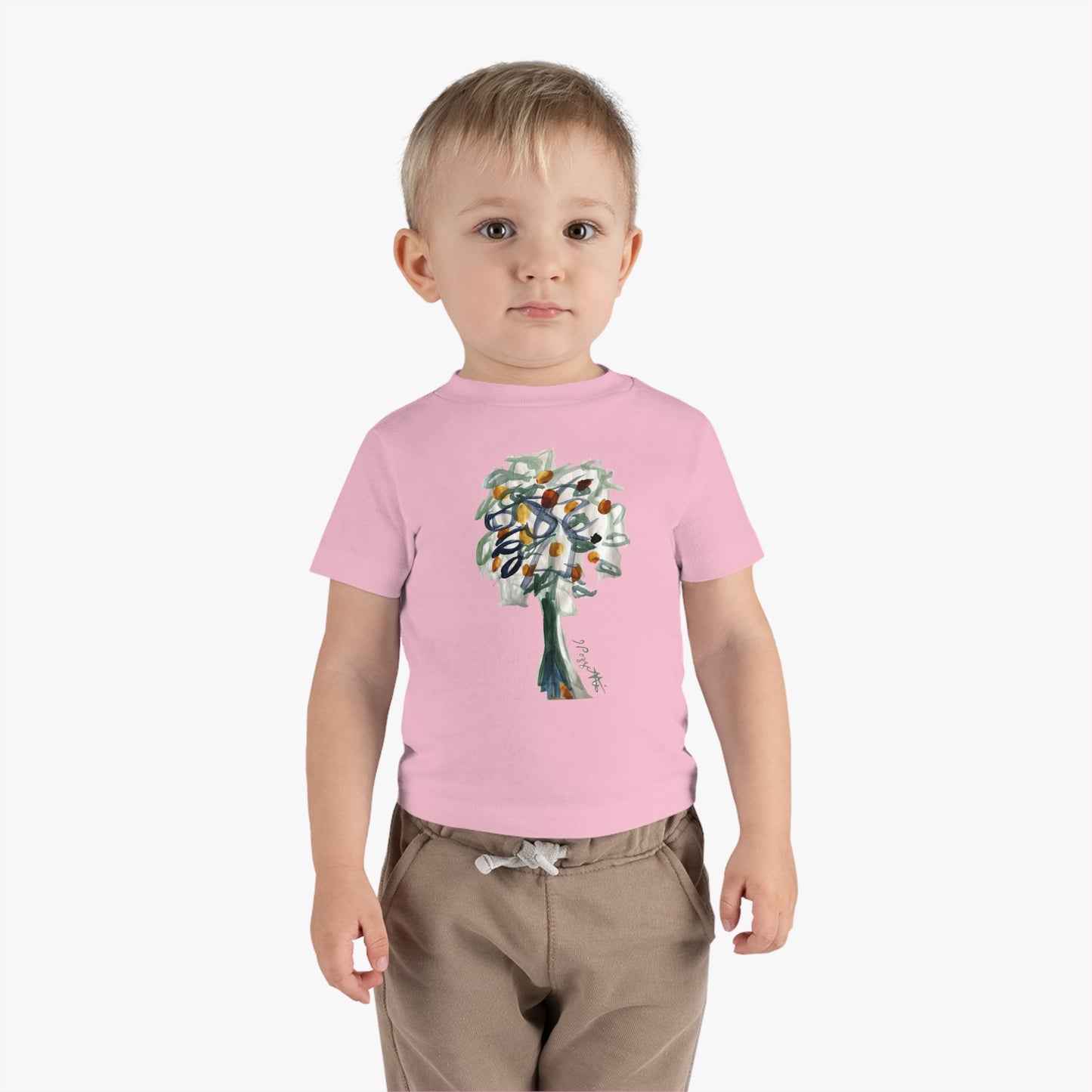 Infant Cotton Jersey Tee with Watercolor TREE