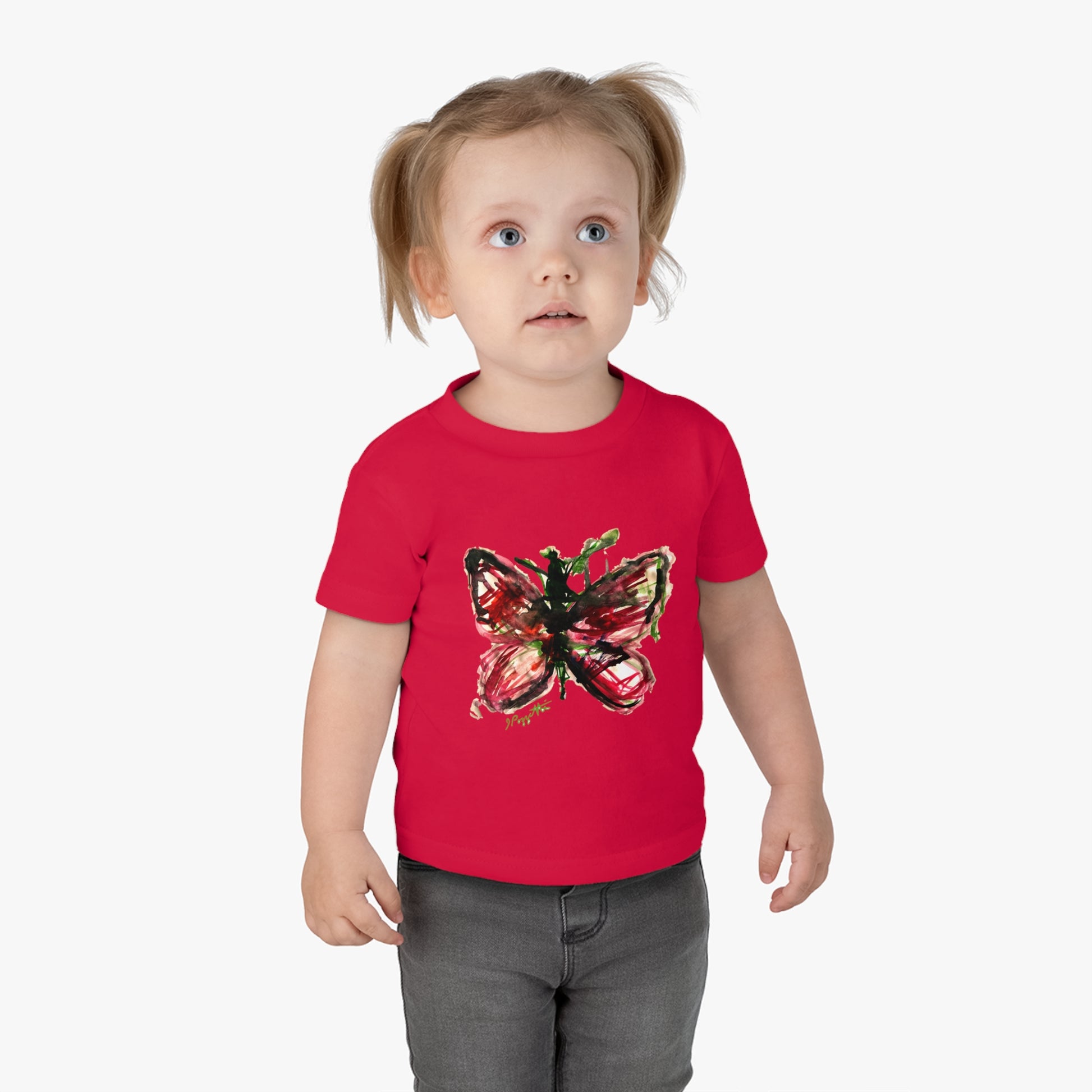 Infant Cotton Jersey Tee with Watercolor BUTTERFLY