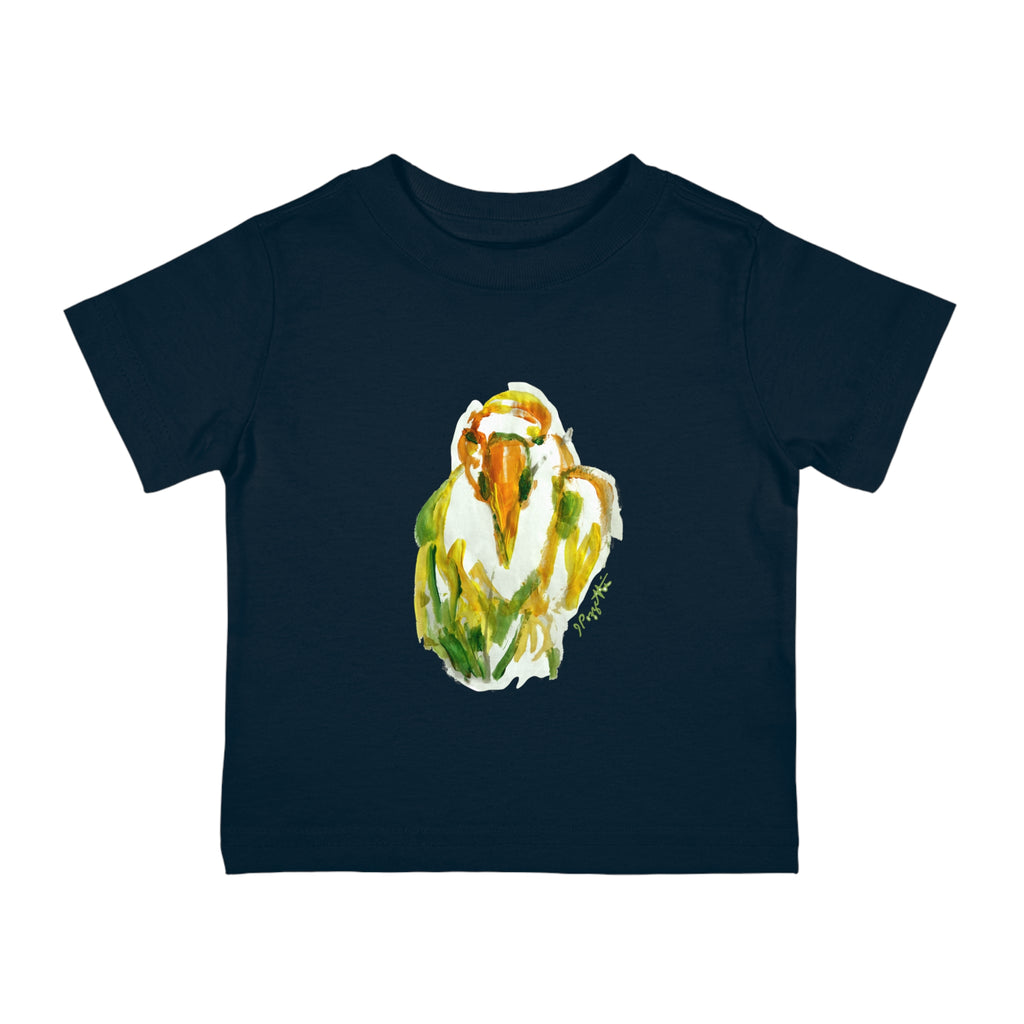 Infant Cotton Jersey Tee with Bird Watercolor