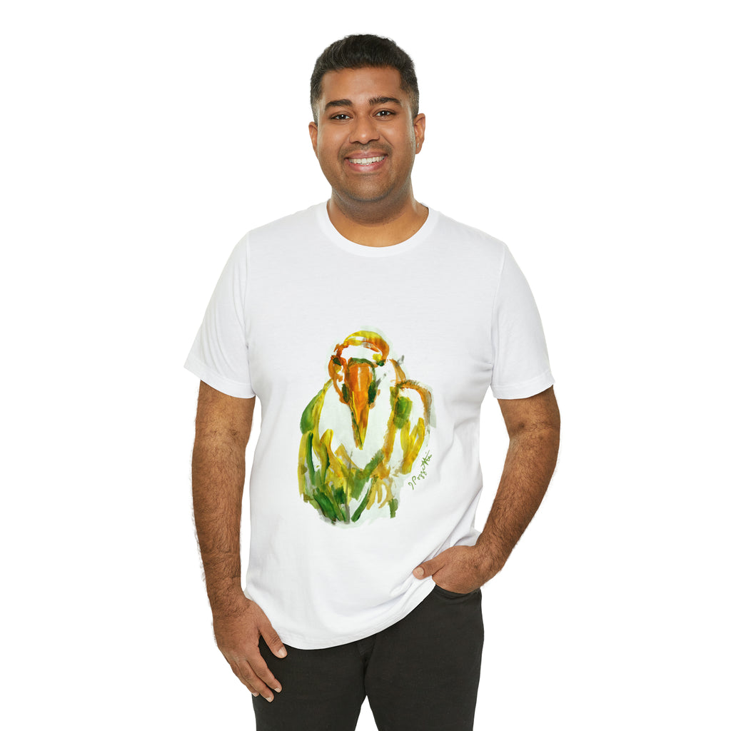 BIRD Watercolor Painting T Shirt with H&B Logo on Back