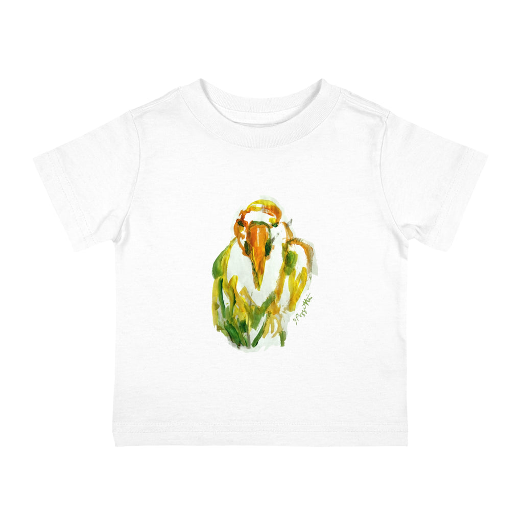 Infant Cotton Jersey Tee with Bird Watercolor