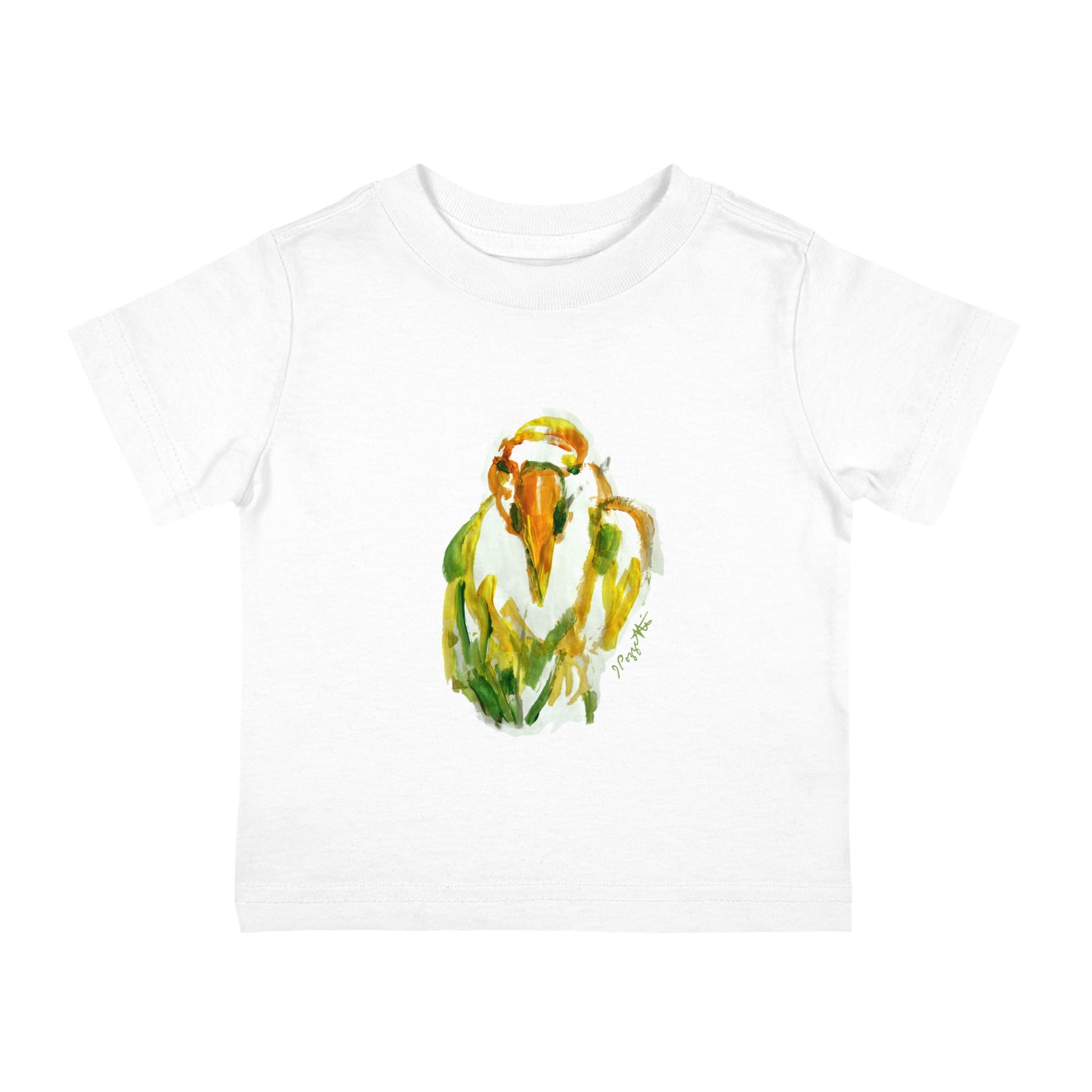 Infant Cotton Jersey Tee with Bird Watercolor