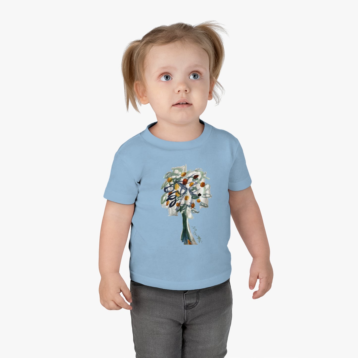 Infant Cotton Jersey Tee with Watercolor TREE