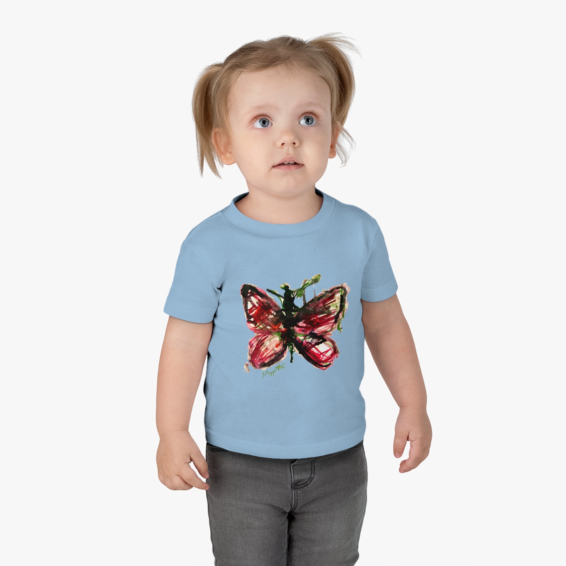 Infant Cotton Jersey Tee with Watercolor BUTTERFLY
