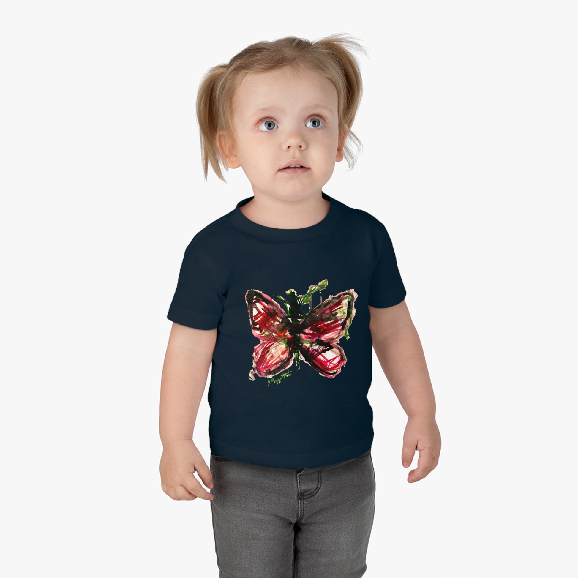 Infant Cotton Jersey Tee with Watercolor BUTTERFLY