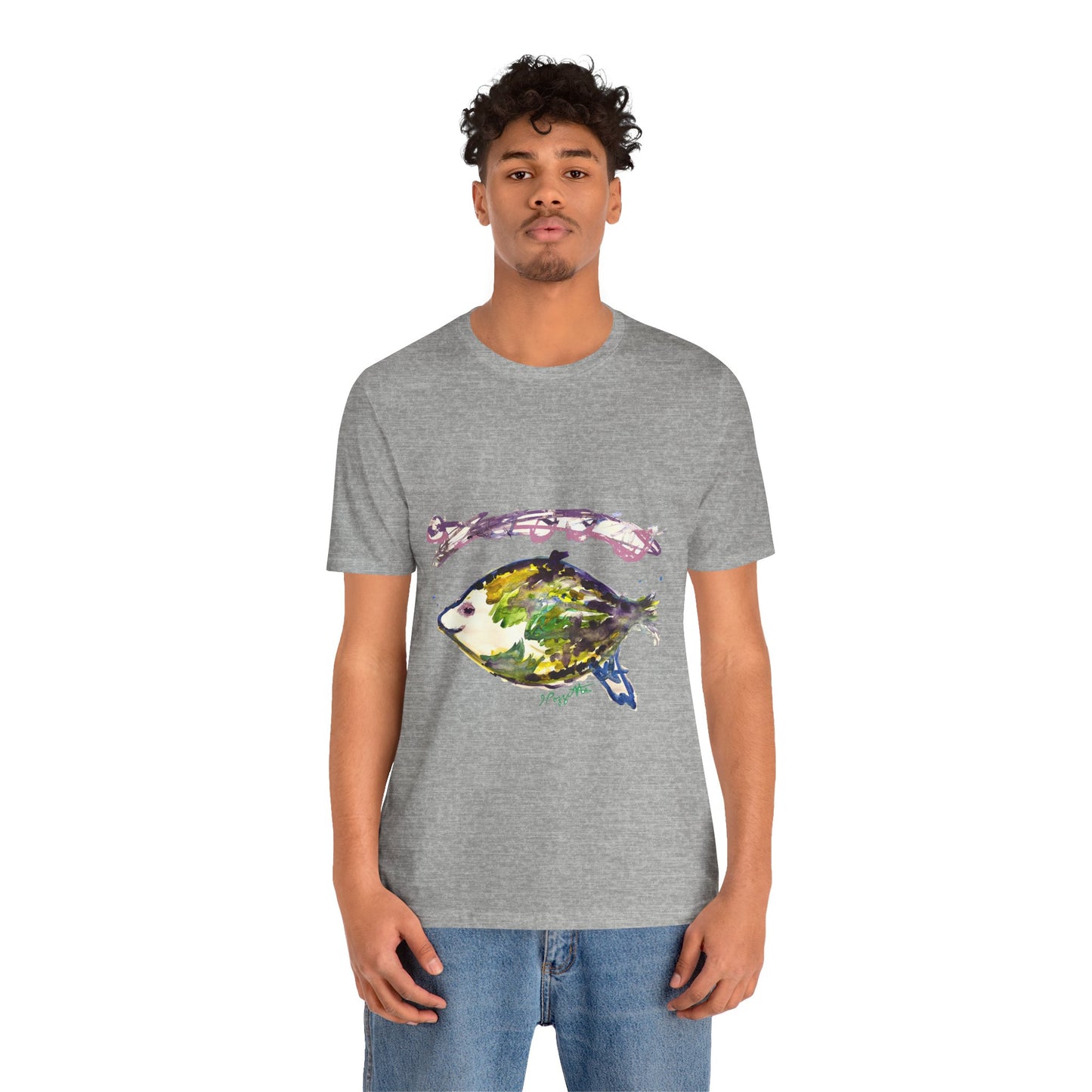 FISH Watercolor Painting on T Shirt