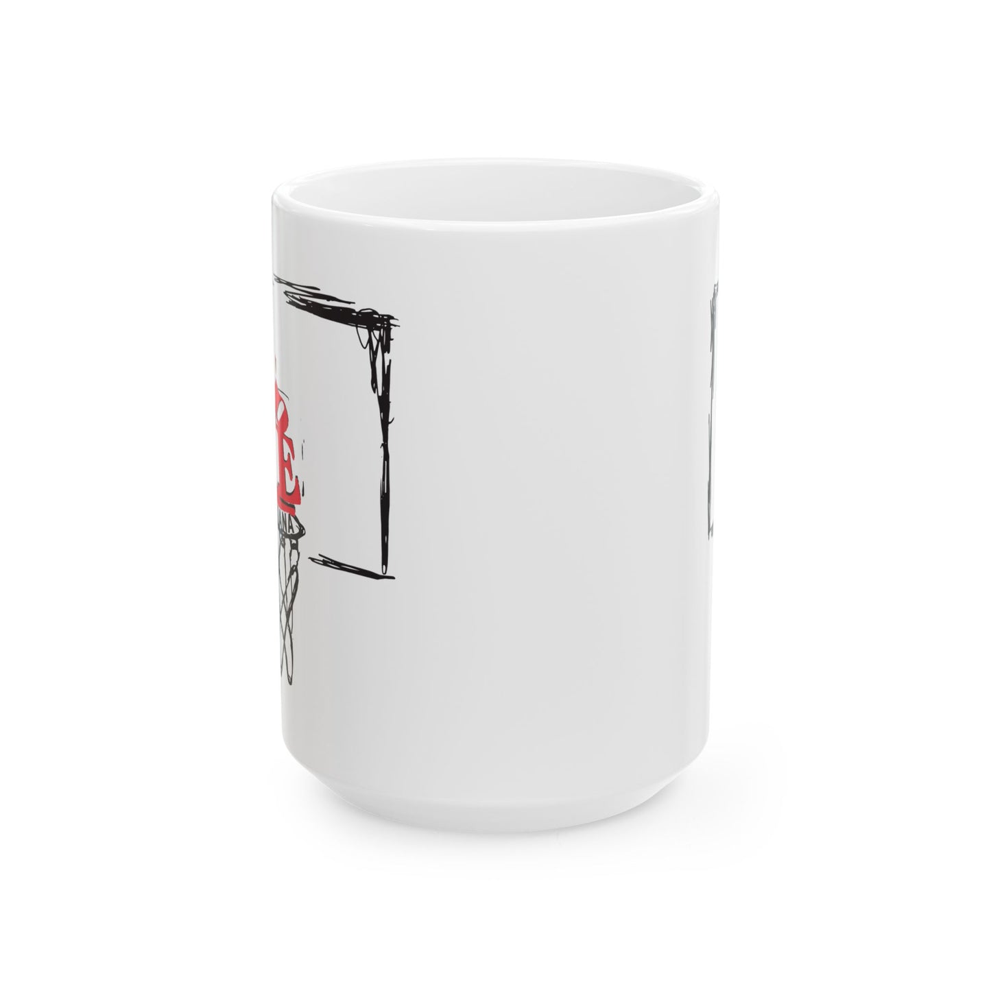 INDIANA Loves Hoops Ceramic Mug, (15 oz size)