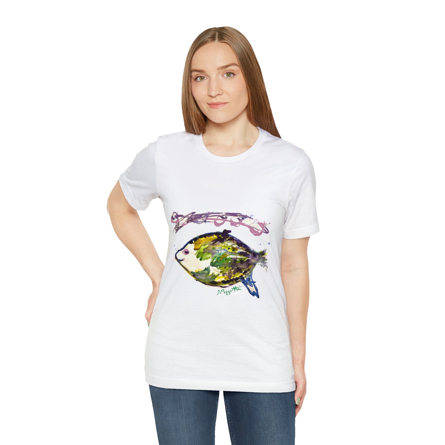 FISH Watercolor Painting on T Shirt