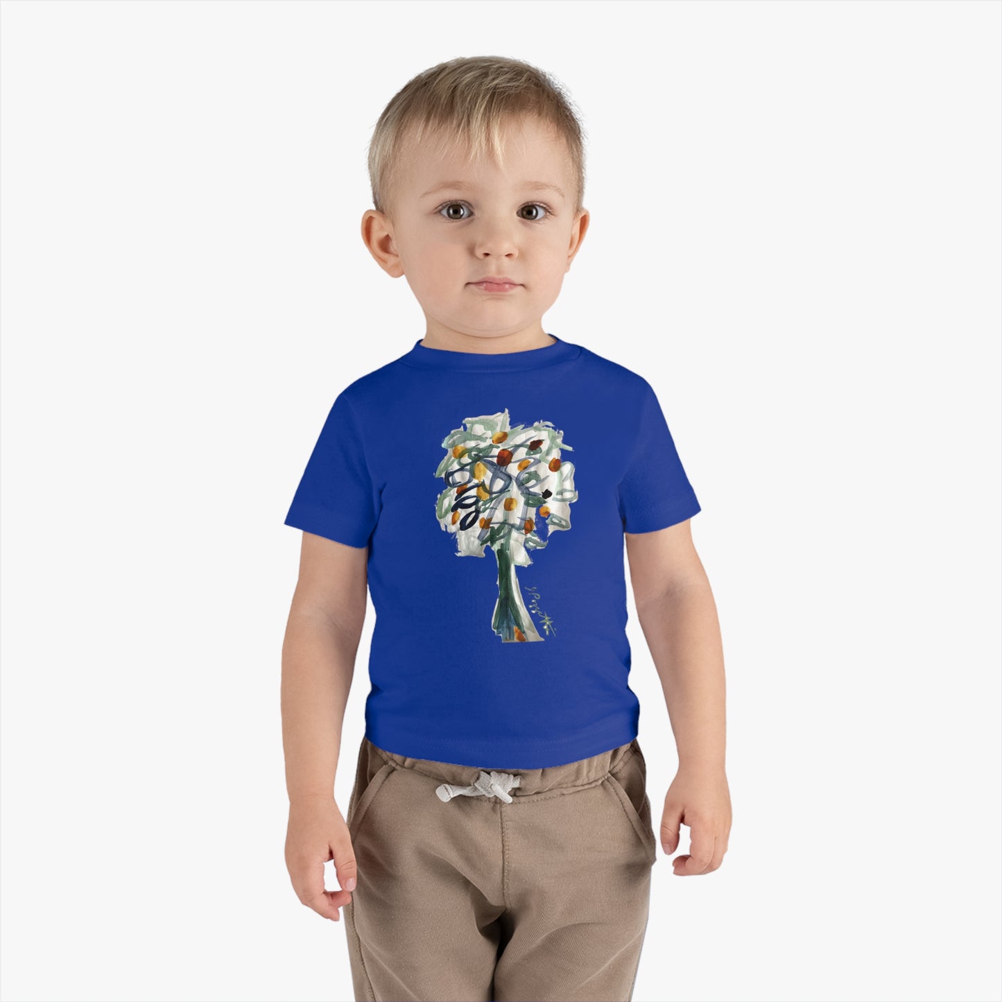 Infant Cotton Jersey Tee with Watercolor TREE